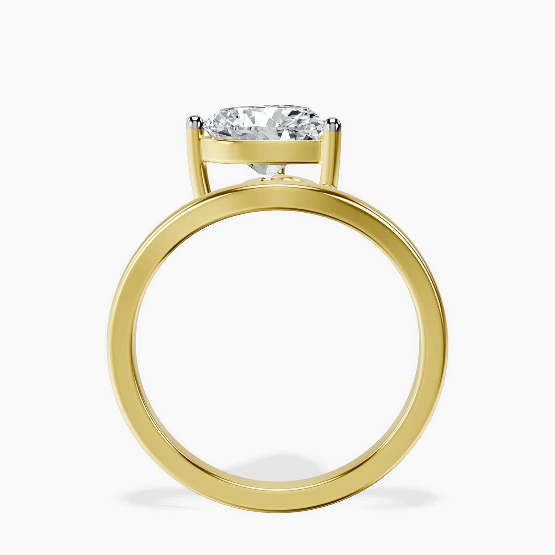 10kt Yellow Gold Crest Four Prong Solitaire Lab Diamond Ring side right image one