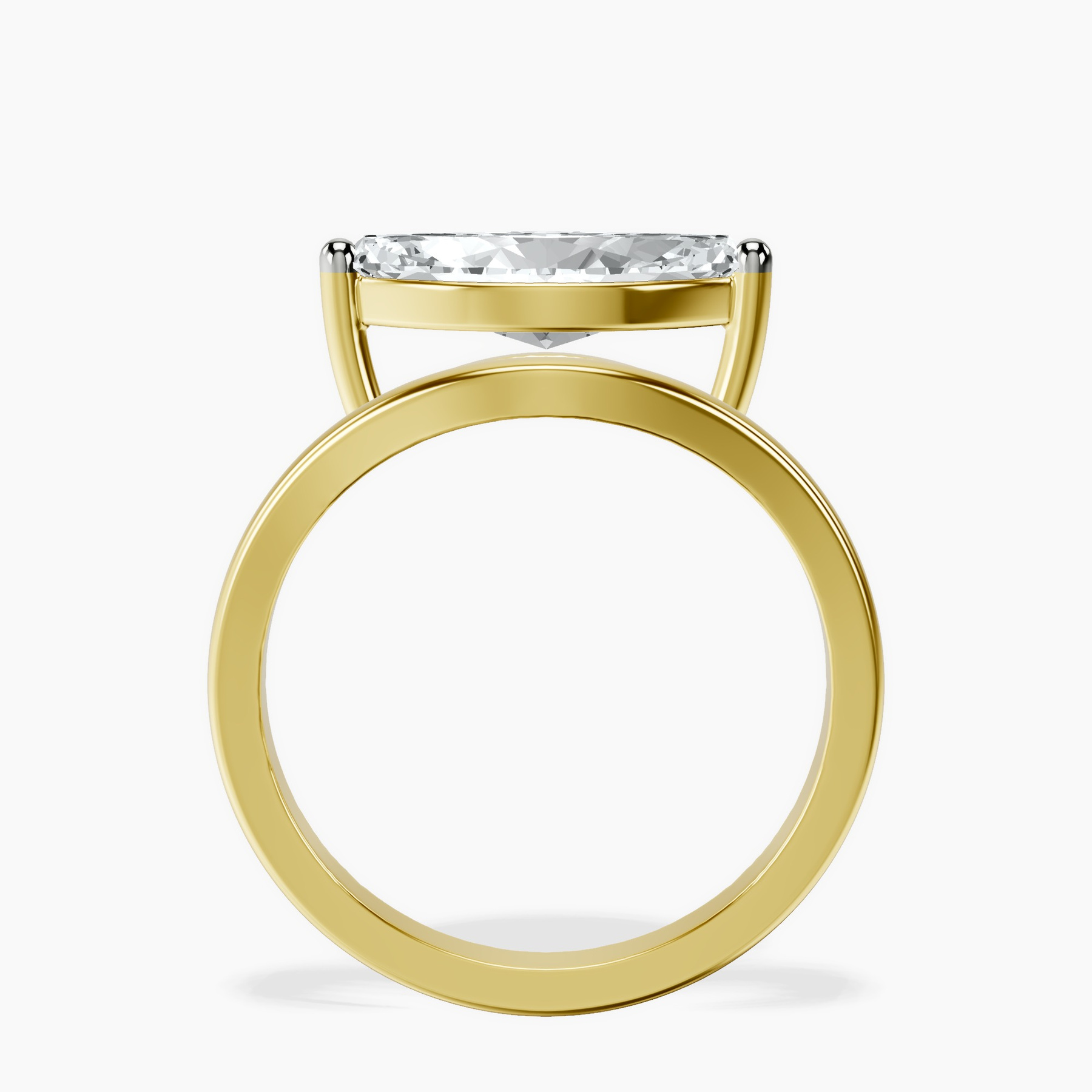 10kt Yellow Gold Crest Four Prong Solitaire Lab Diamond Ring side right image one