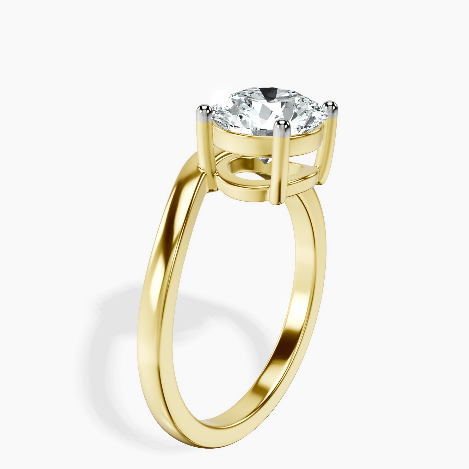 10kt Yellow Gold Crest Four Prong Solitaire Lab Diamond Ring standing product image one