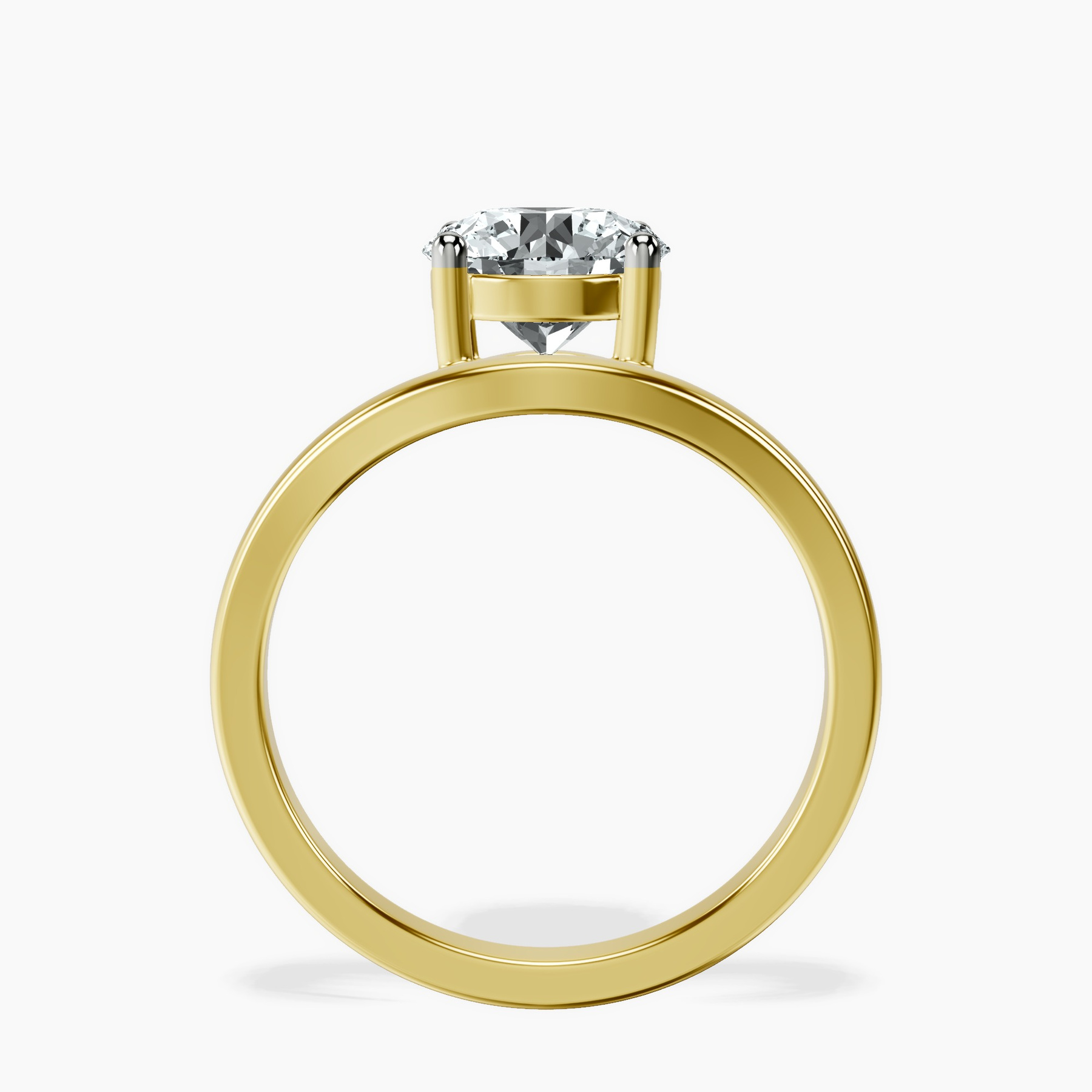 10kt Yellow Gold Crest Four Prong Solitaire Lab Diamond Ring side right image one