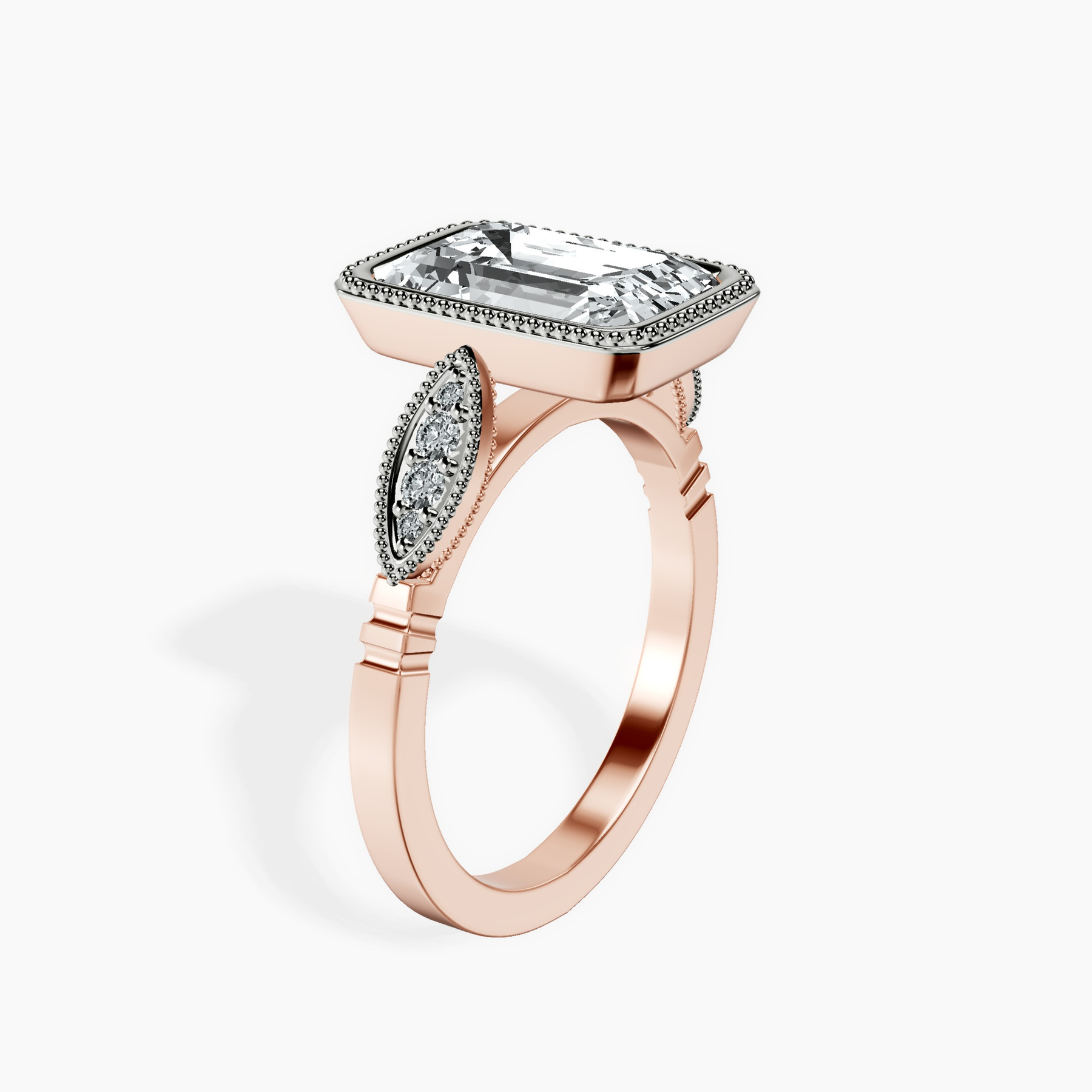 10kt Rose Gold Everly Vintage Bezel Lab Diamond Ring standing product image one