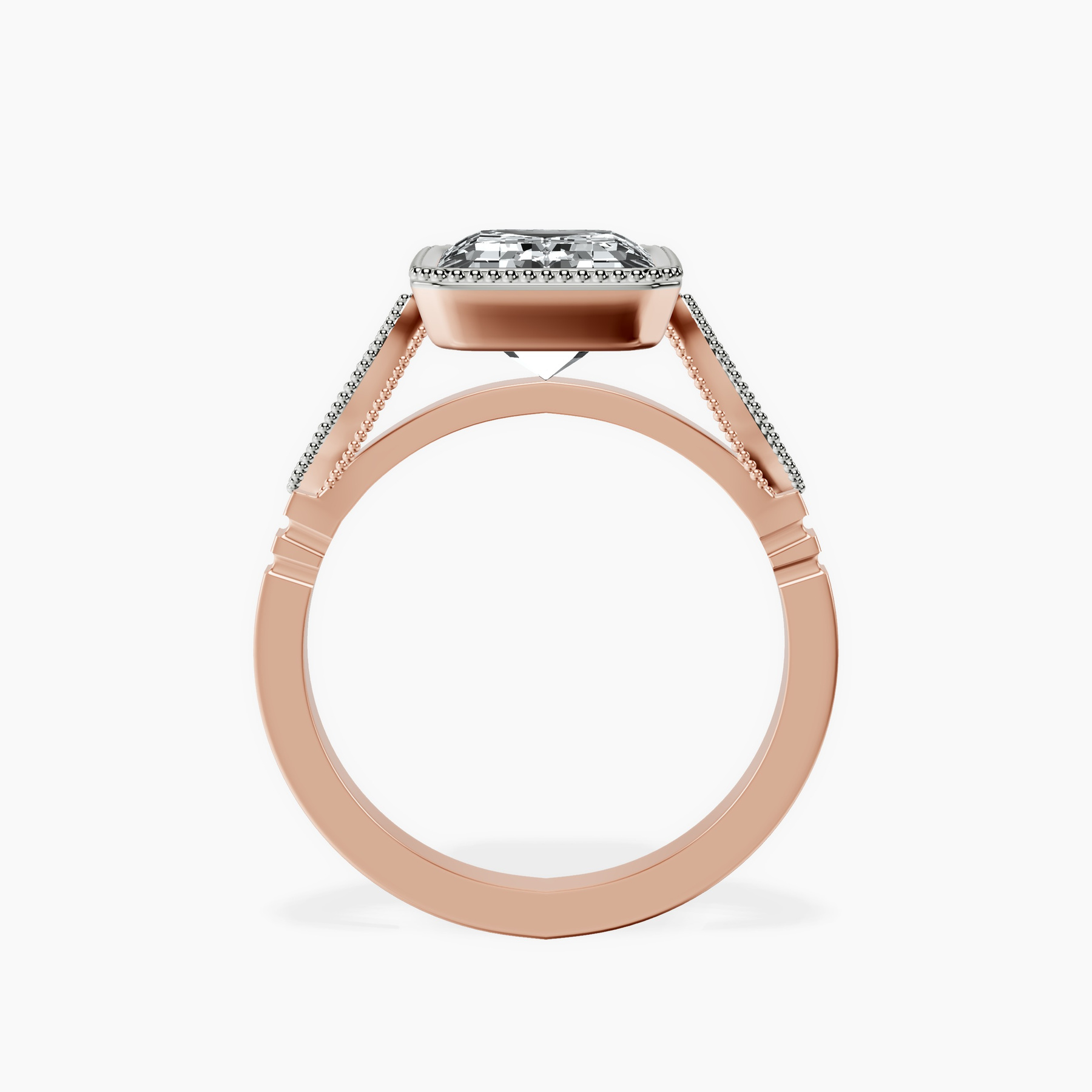 10kt Rose Gold Everly Vintage Bezel Lab Diamond Ring side right image one