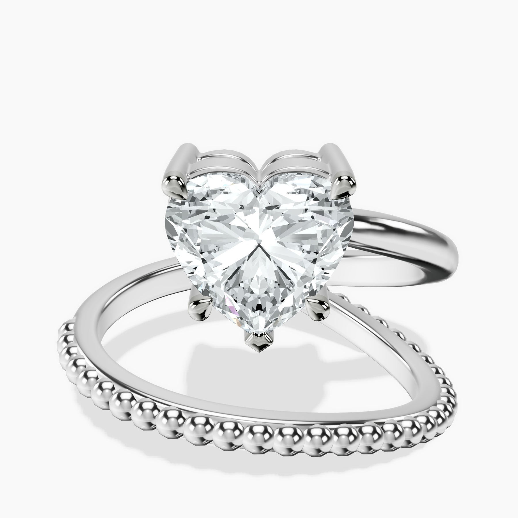 Platinum Crest Wrap Four Prong Solitaire Lab Diamond Ring front image