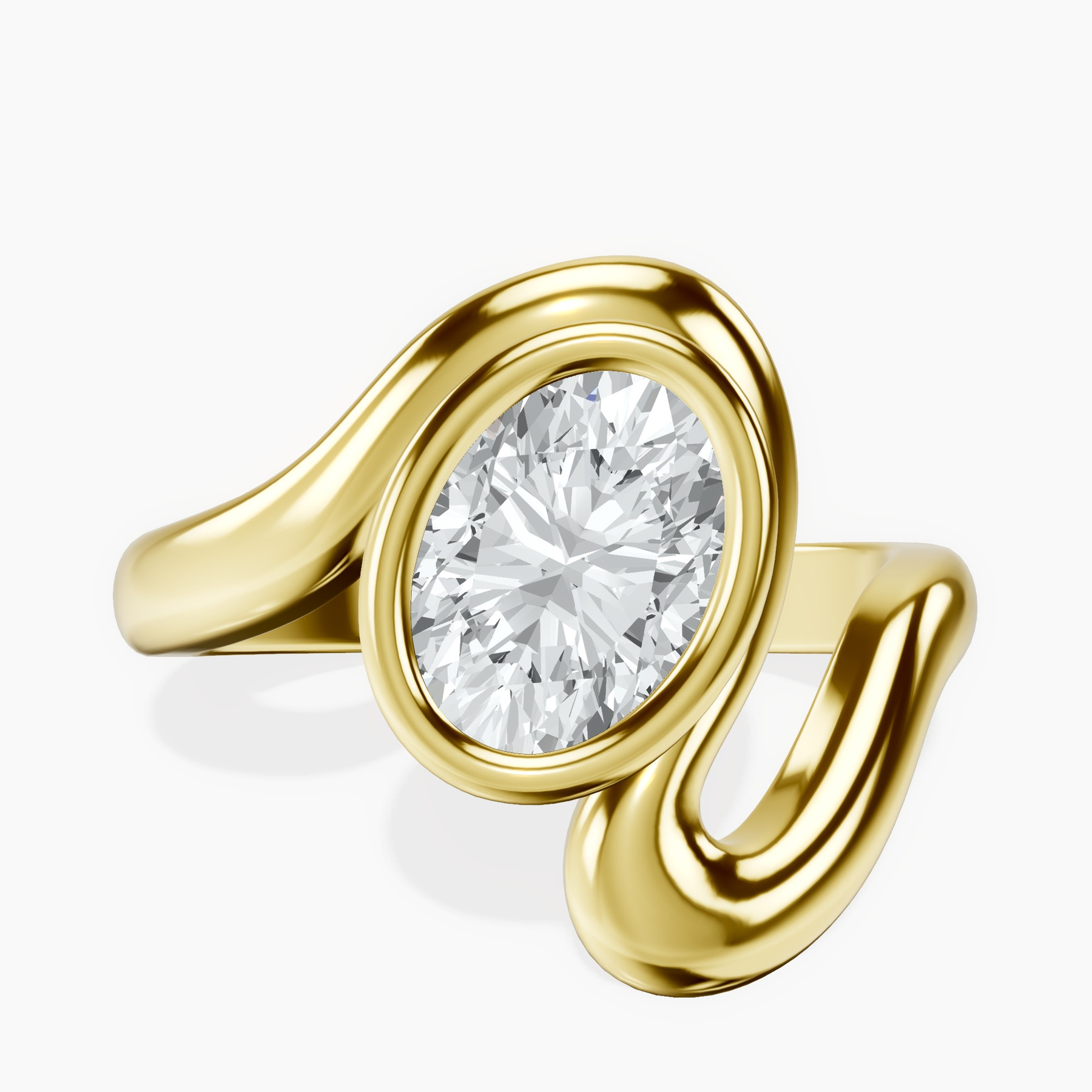 14kt Yellow Gold Vera Bezel Crest Lab Diamond Ring front image