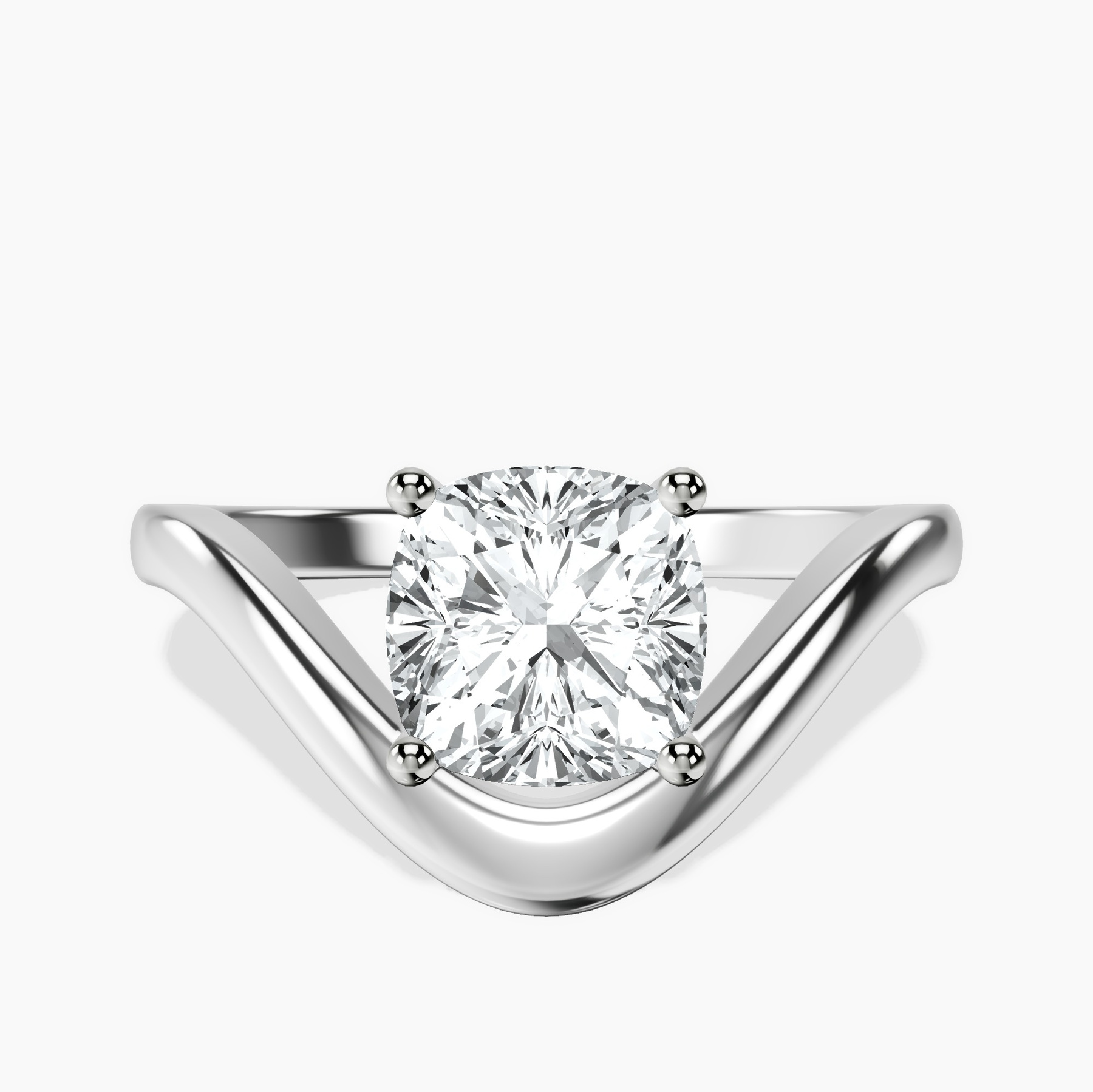 1.49 ct. cushion Eden Crest Lab Diamond Ring in 18kt white gold rtr top