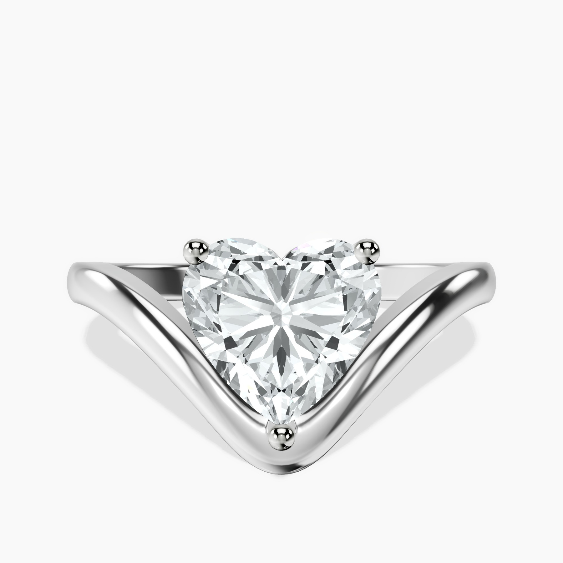 2.97 ct. heart Eden Crest Lab Diamond Ring in 14kt white gold rtr top