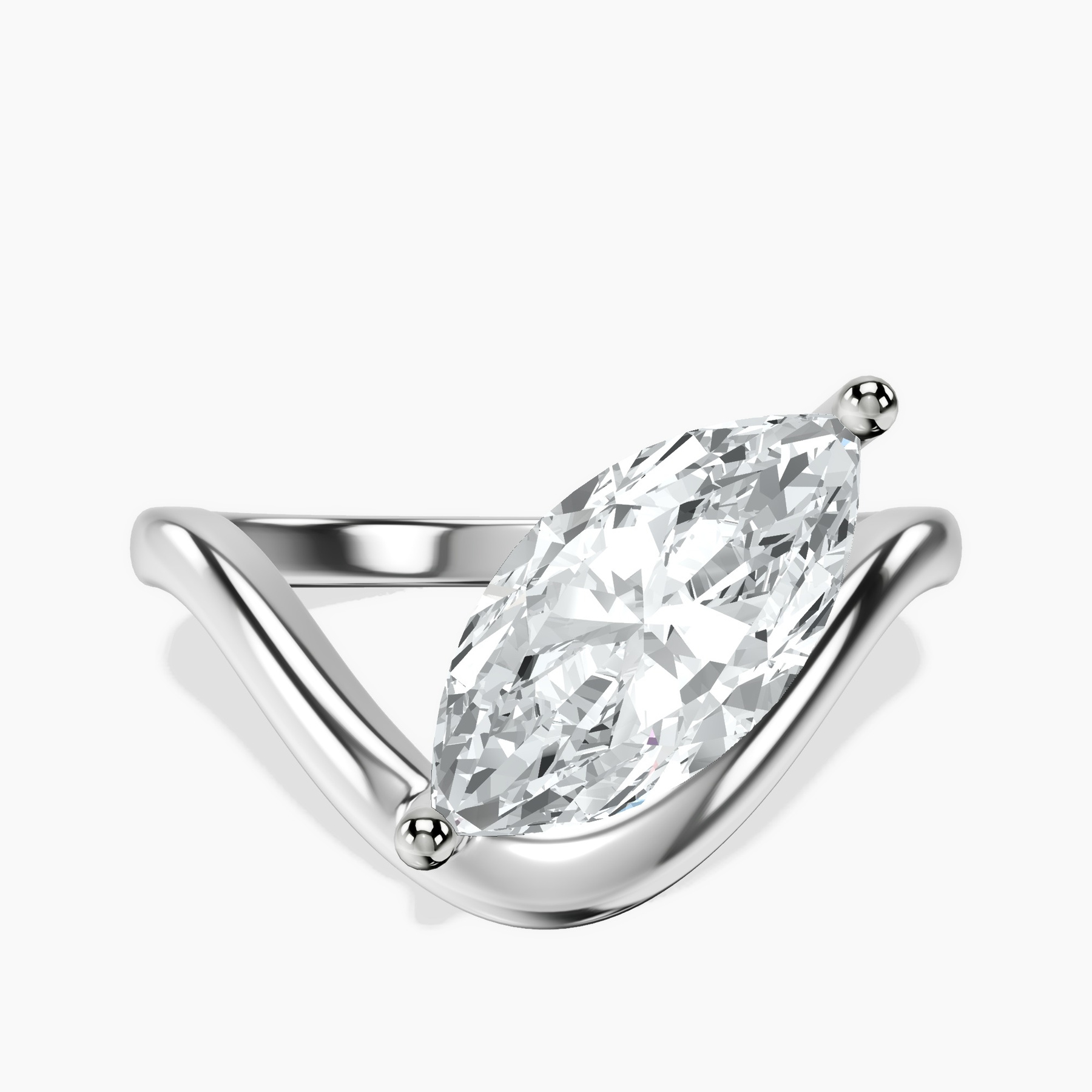 1.39 ct. marquise Eden Crest Lab Diamond Ring in 18kt white gold rtr top