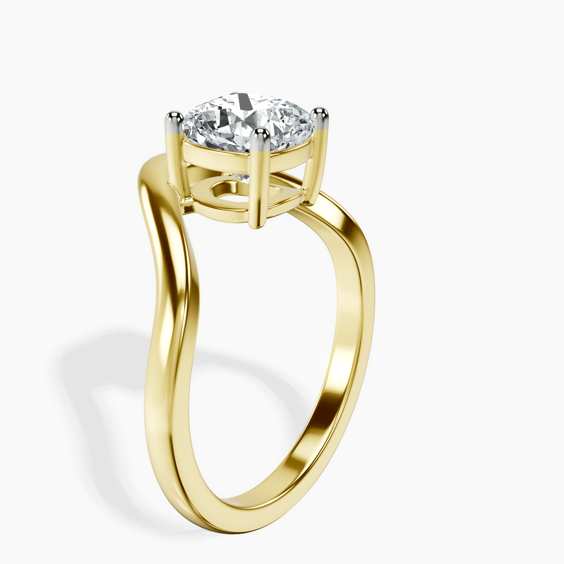 10kt Yellow Gold Eden Crest Lab Diamond Ring standing product image one