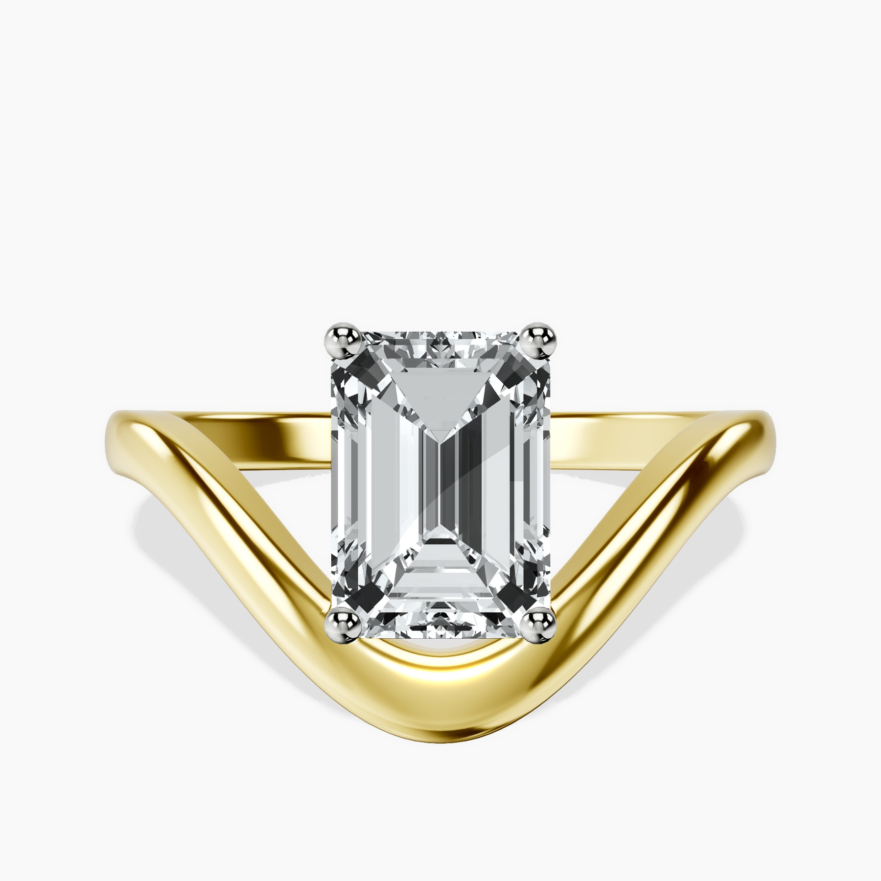 10kt Yellow Gold Eden Crest Lab Diamond Ring rtr top
