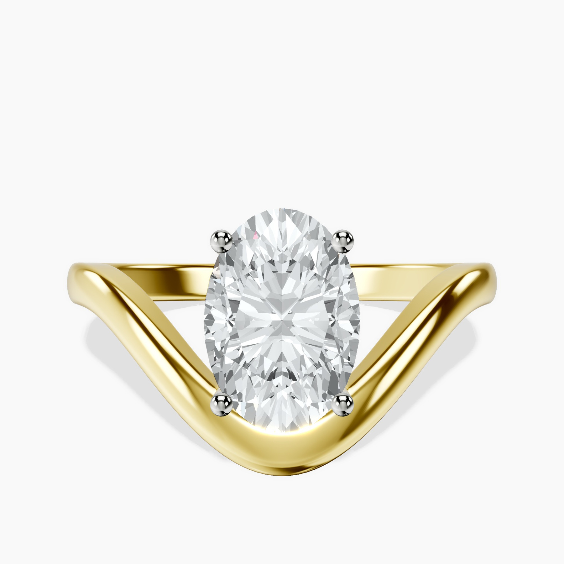 10kt Yellow Gold Eden Crest Lab Diamond Ring rtr top