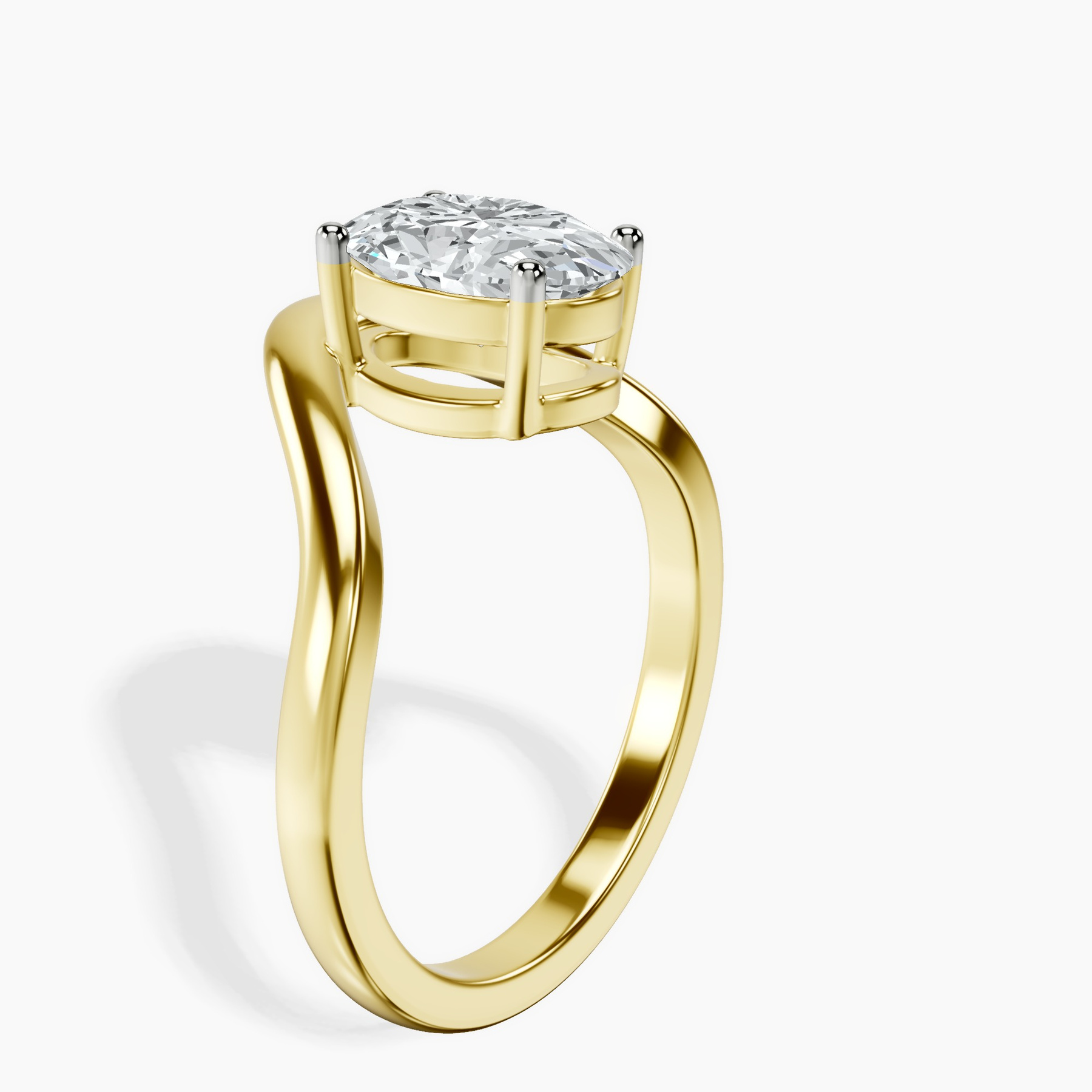 10kt Yellow Gold Eden Crest Lab Diamond Ring standing product image one
