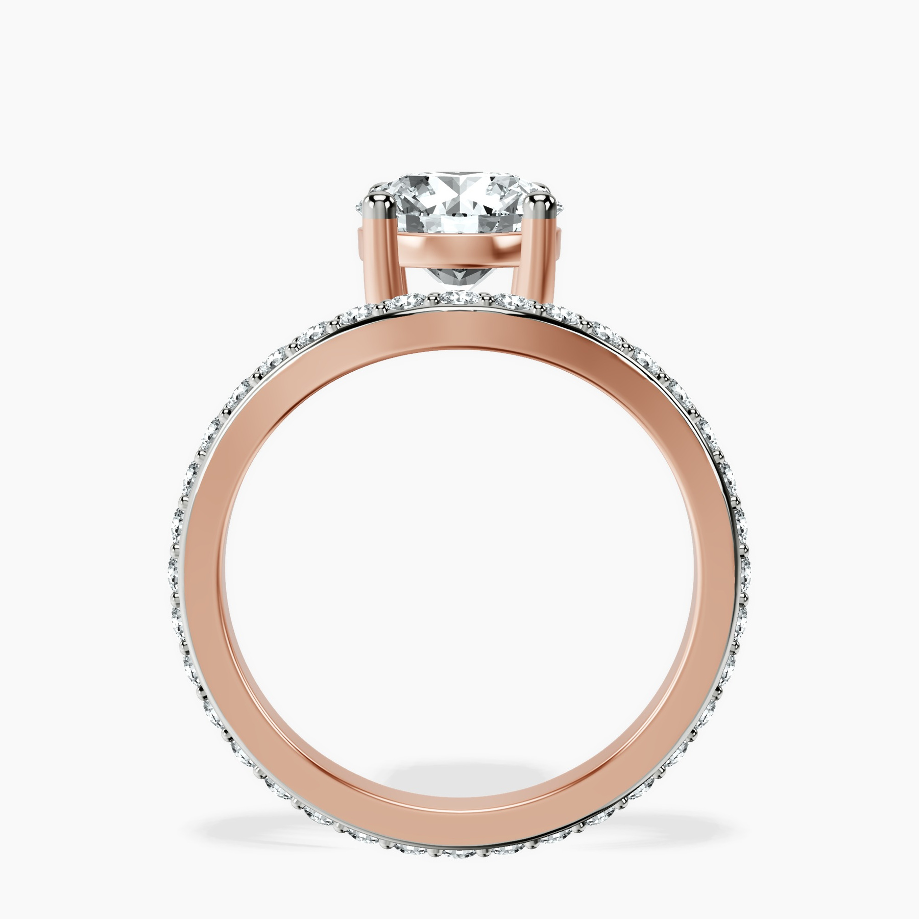 10kt Rose Gold Pave Crest Lab Diamond Ring side right image one