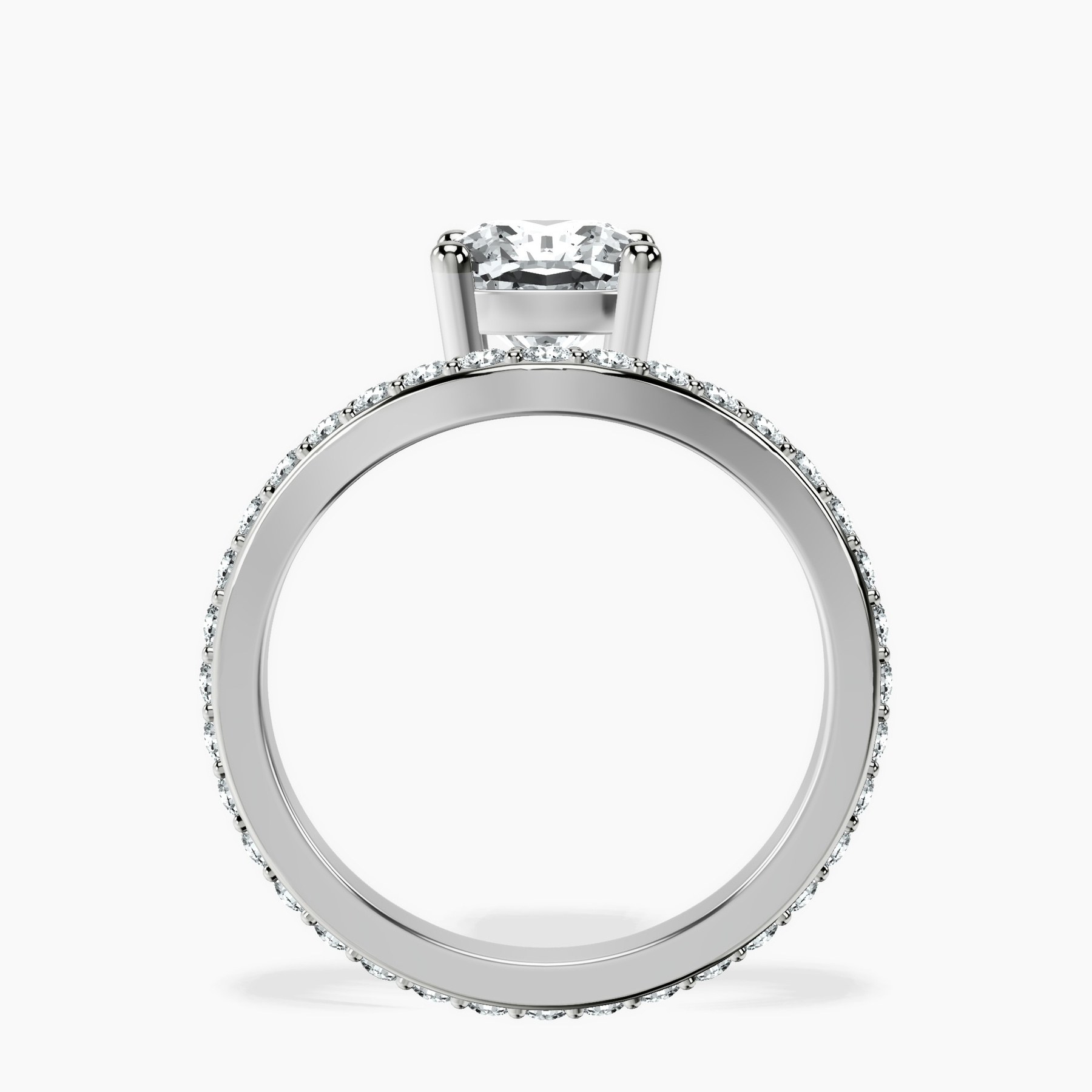 Platinum Pave Crest Lab Diamond Ring side right image one