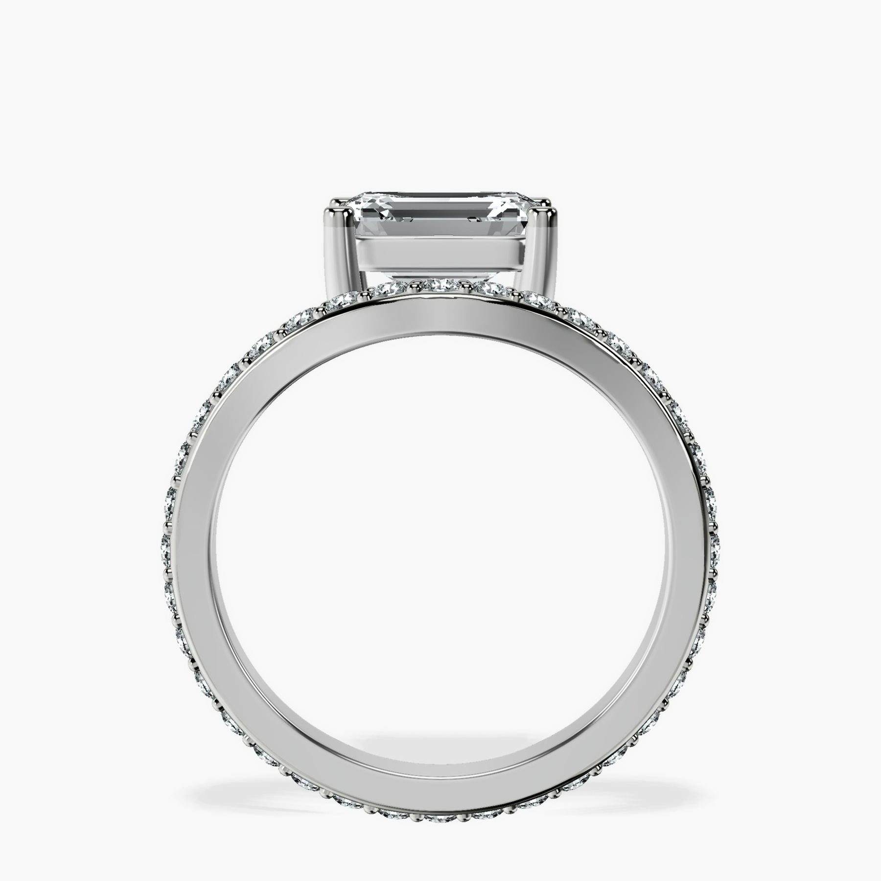 Platinum Pave Crest Lab Diamond Ring side right image one