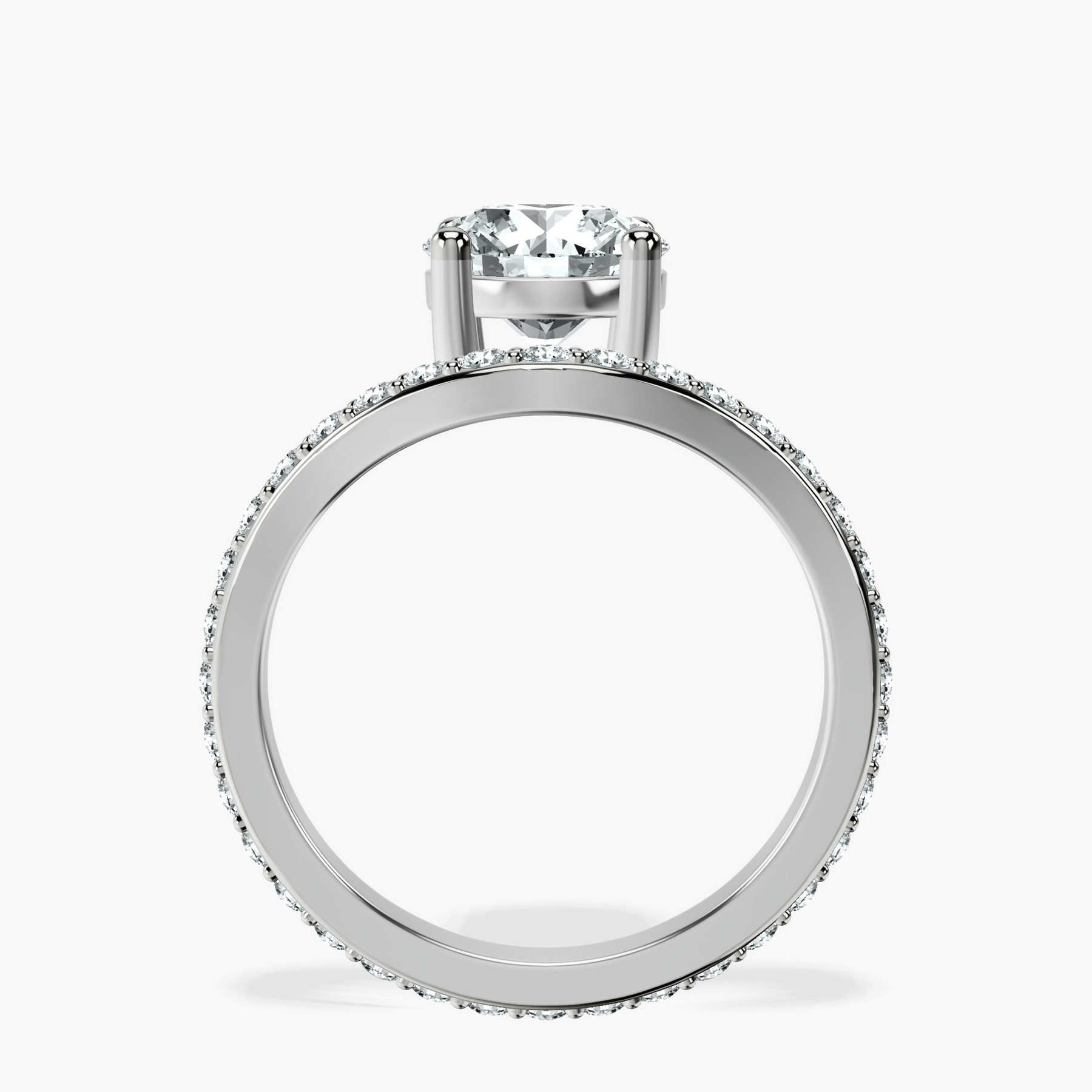 10kt White Gold Pave Crest Lab Diamond Ring side right image one