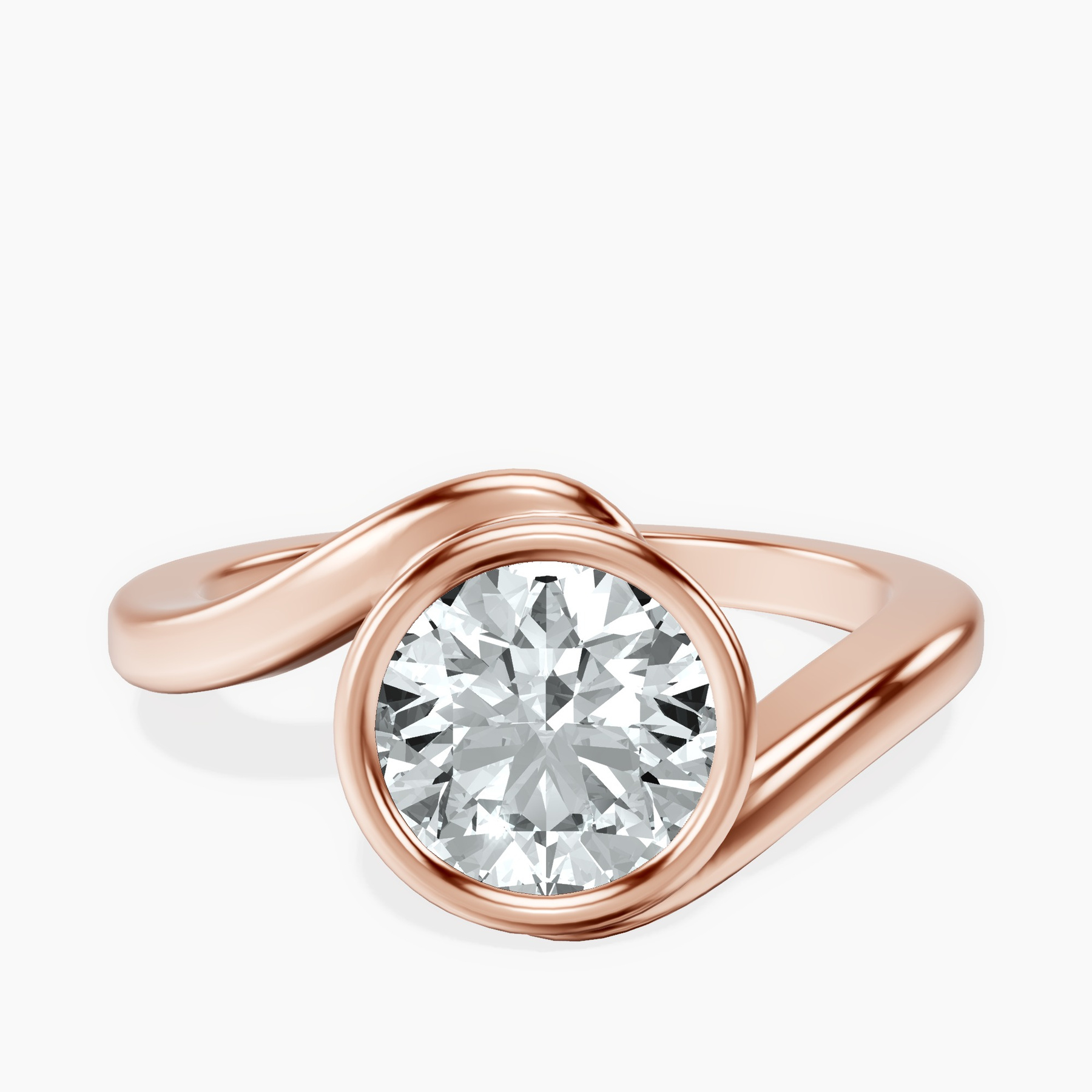 2.82 ct. round Ava Crest Lab Diamond Ring in 18kt rose gold rtr top
