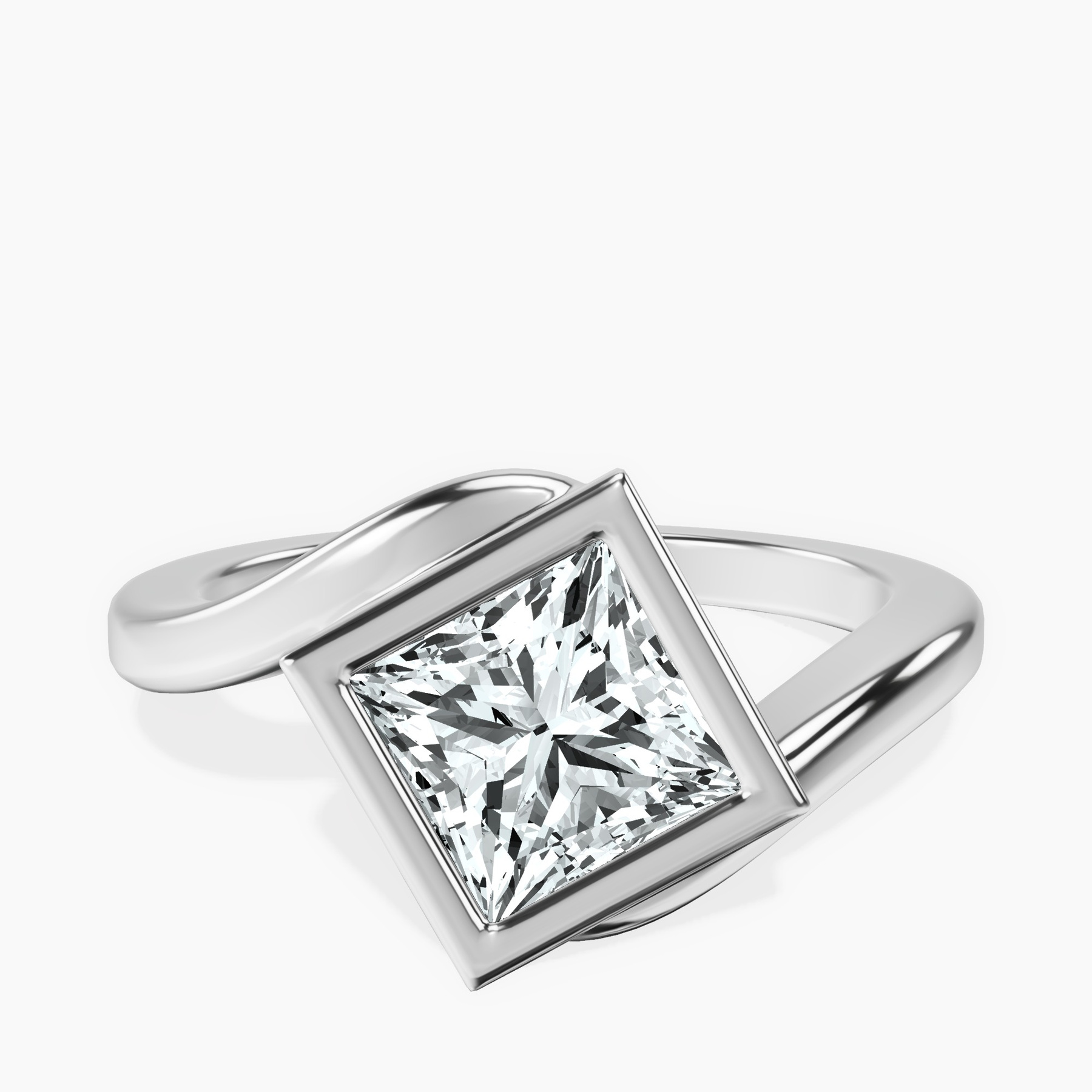 14kt White Gold Ava Crest Lab Diamond Ring front image