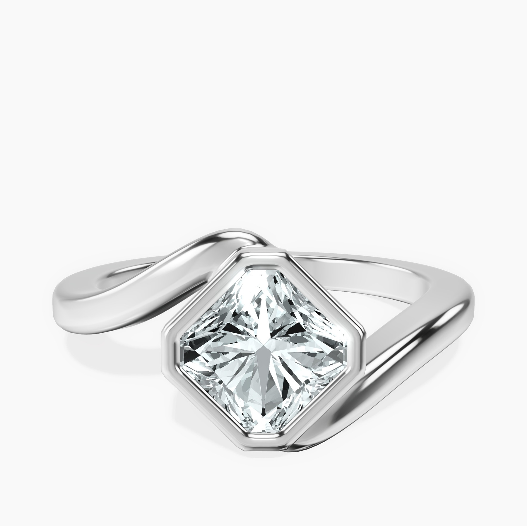10kt White Gold Ava Crest Lab Diamond Ring front image