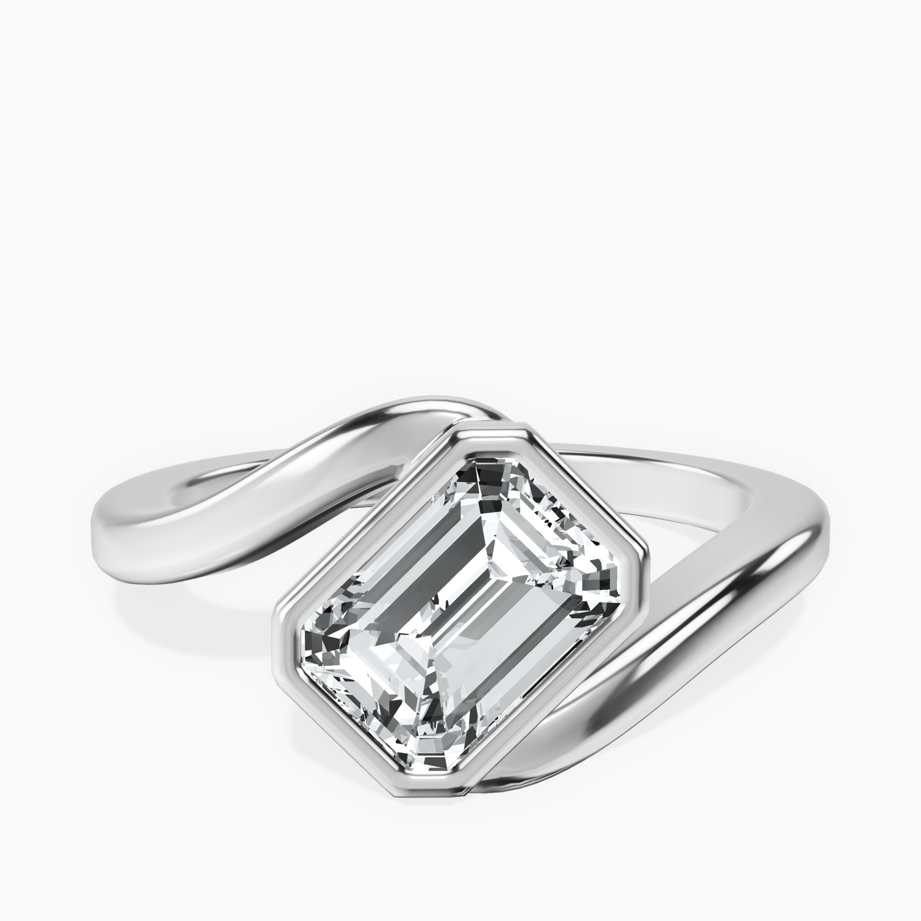 10kt Yellow Gold Ava Crest Lab Diamond Ring rtr top