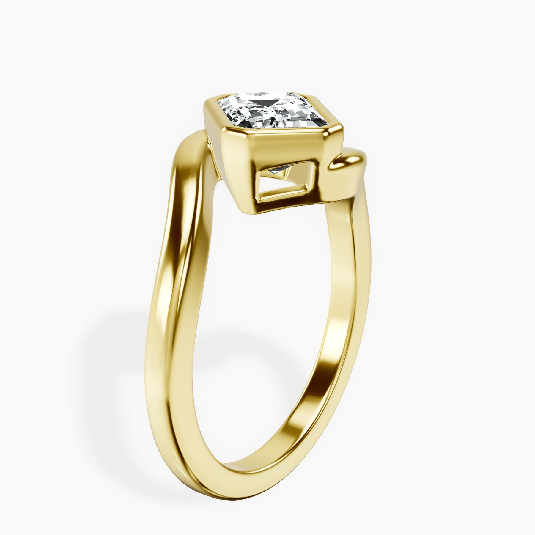 10kt Yellow Gold Ava Crest Lab Diamond Ring standing product image one