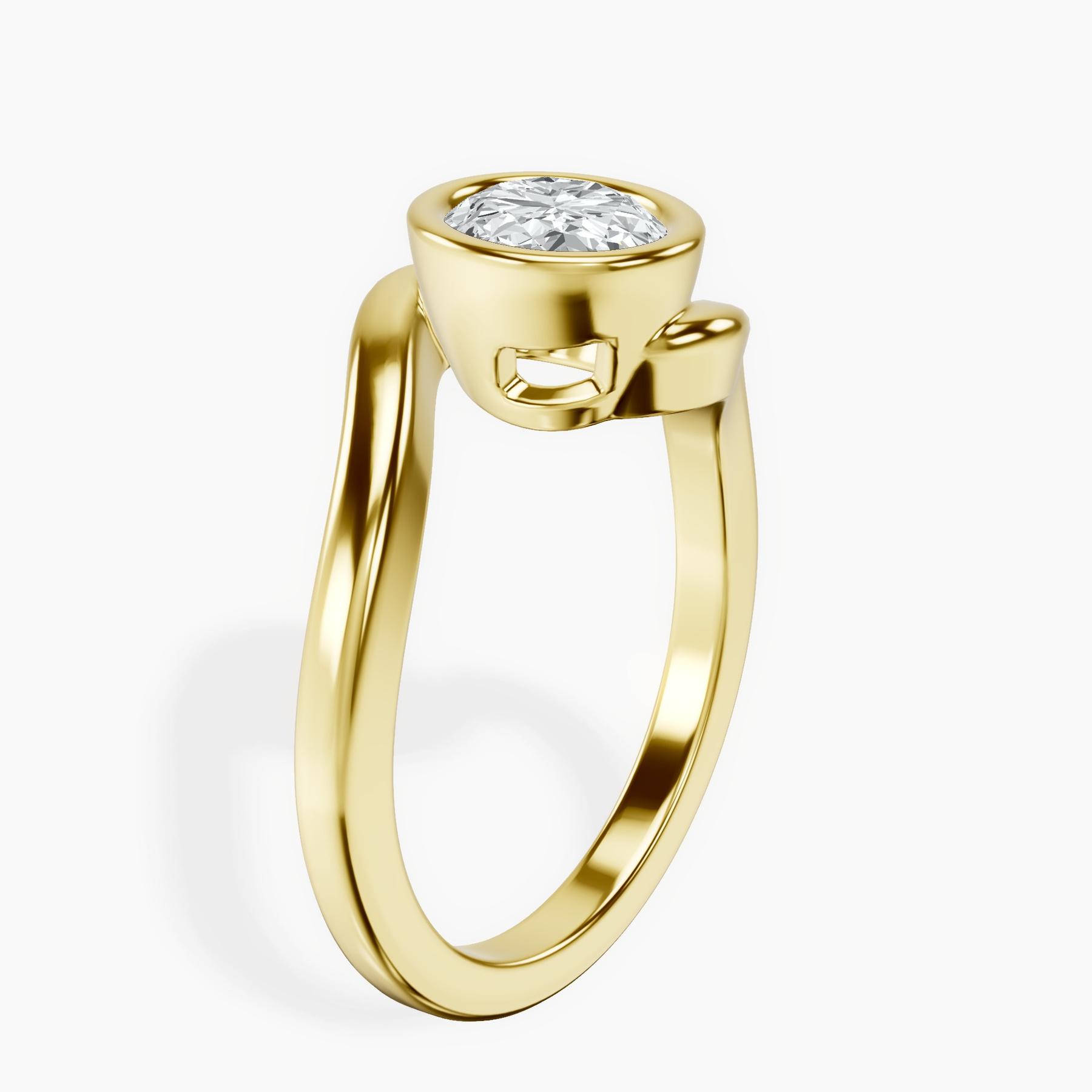 10kt Yellow Gold Ava Crest Lab Diamond Ring standing product image one