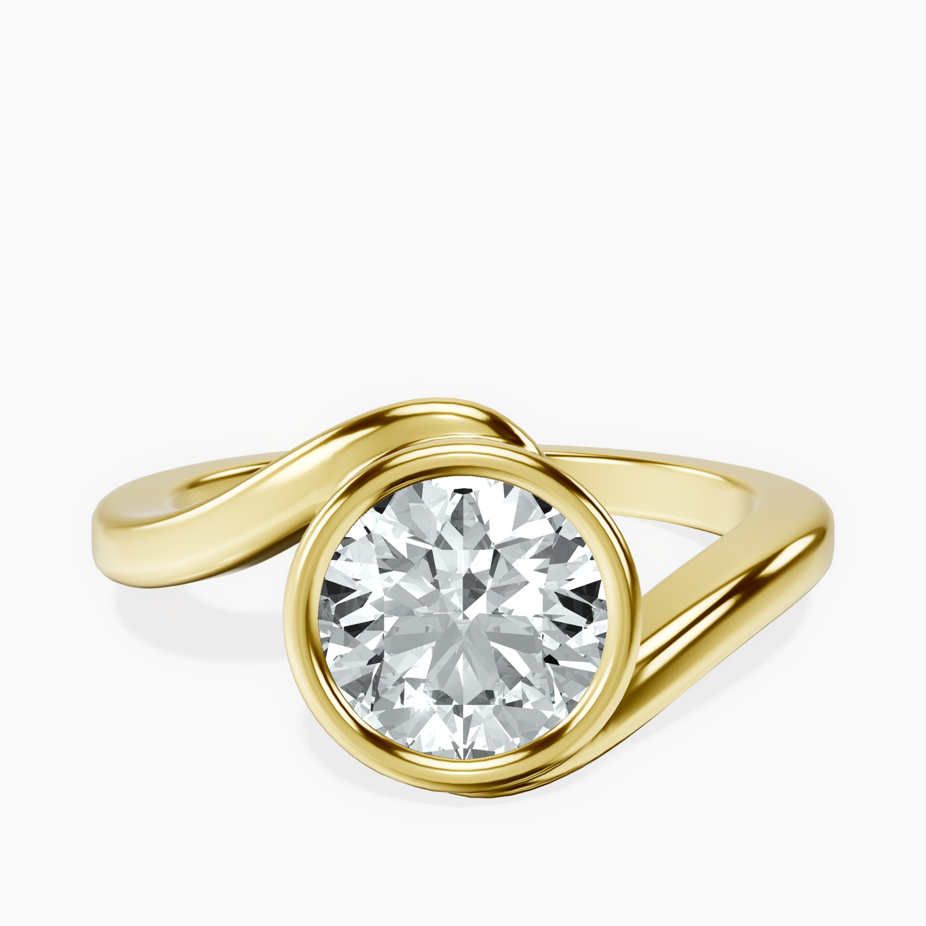 10kt Yellow Gold Ava Crest Lab Diamond Ring rtr top