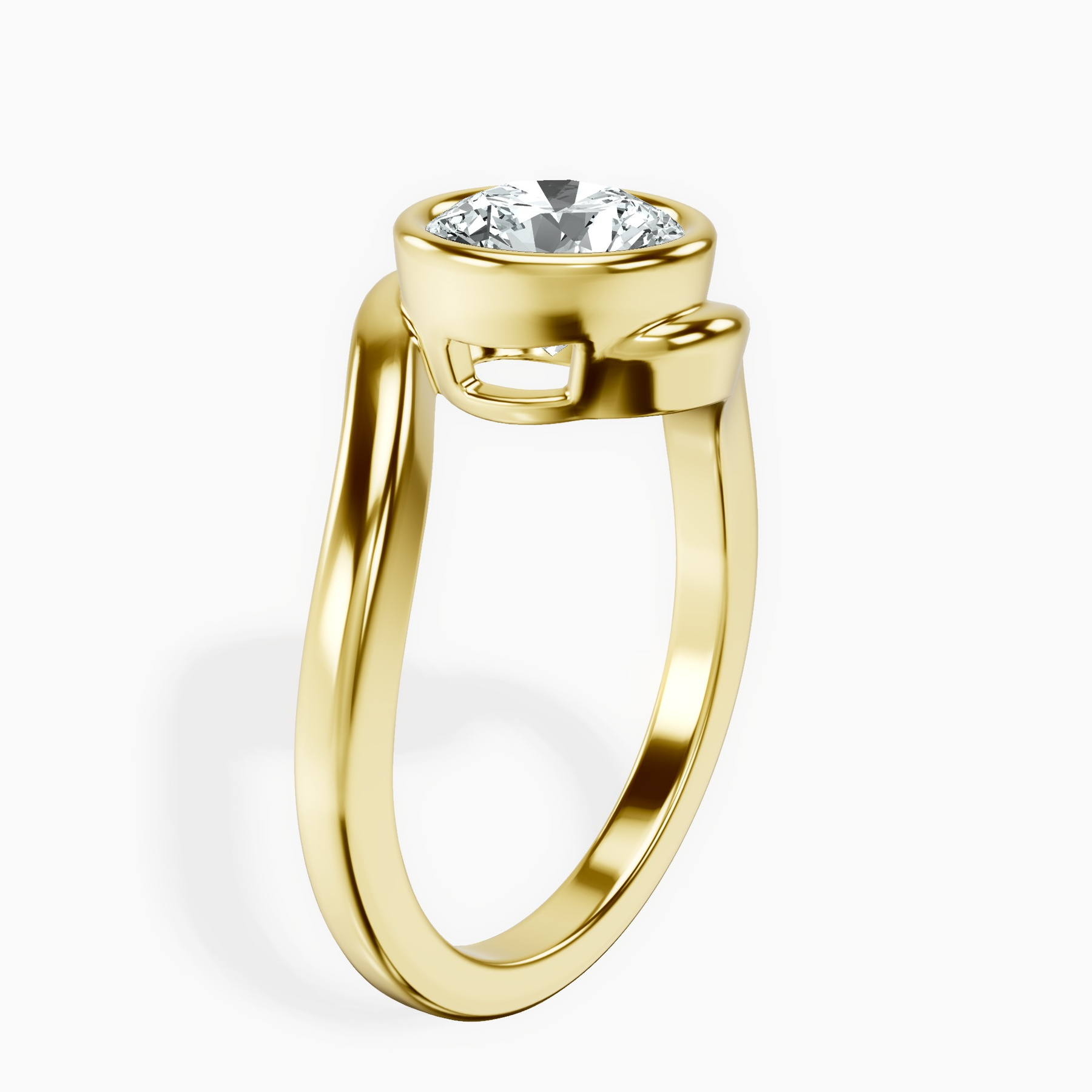 10kt Yellow Gold Ava Crest Lab Diamond Ring standing product image one