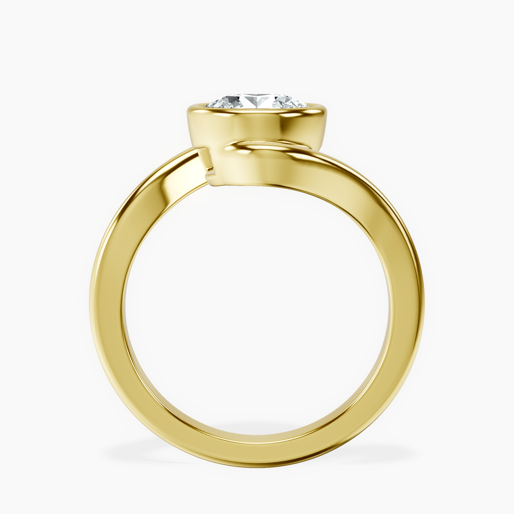 10kt Yellow Gold Ava Crest Lab Diamond Ring side right image one
