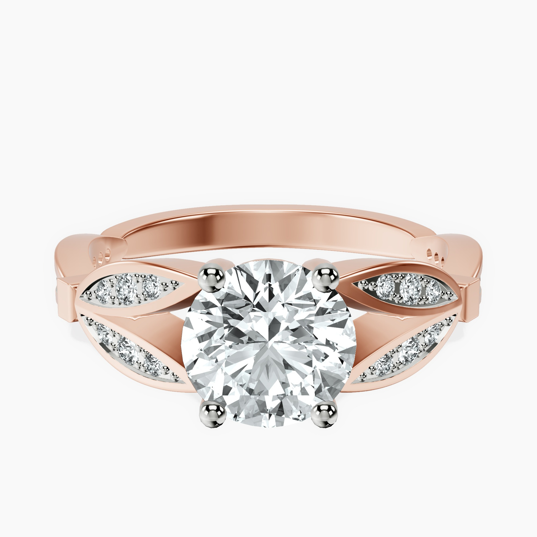 2.82 ct. round Nova Vintage Ring in 10kt rose gold rtr top