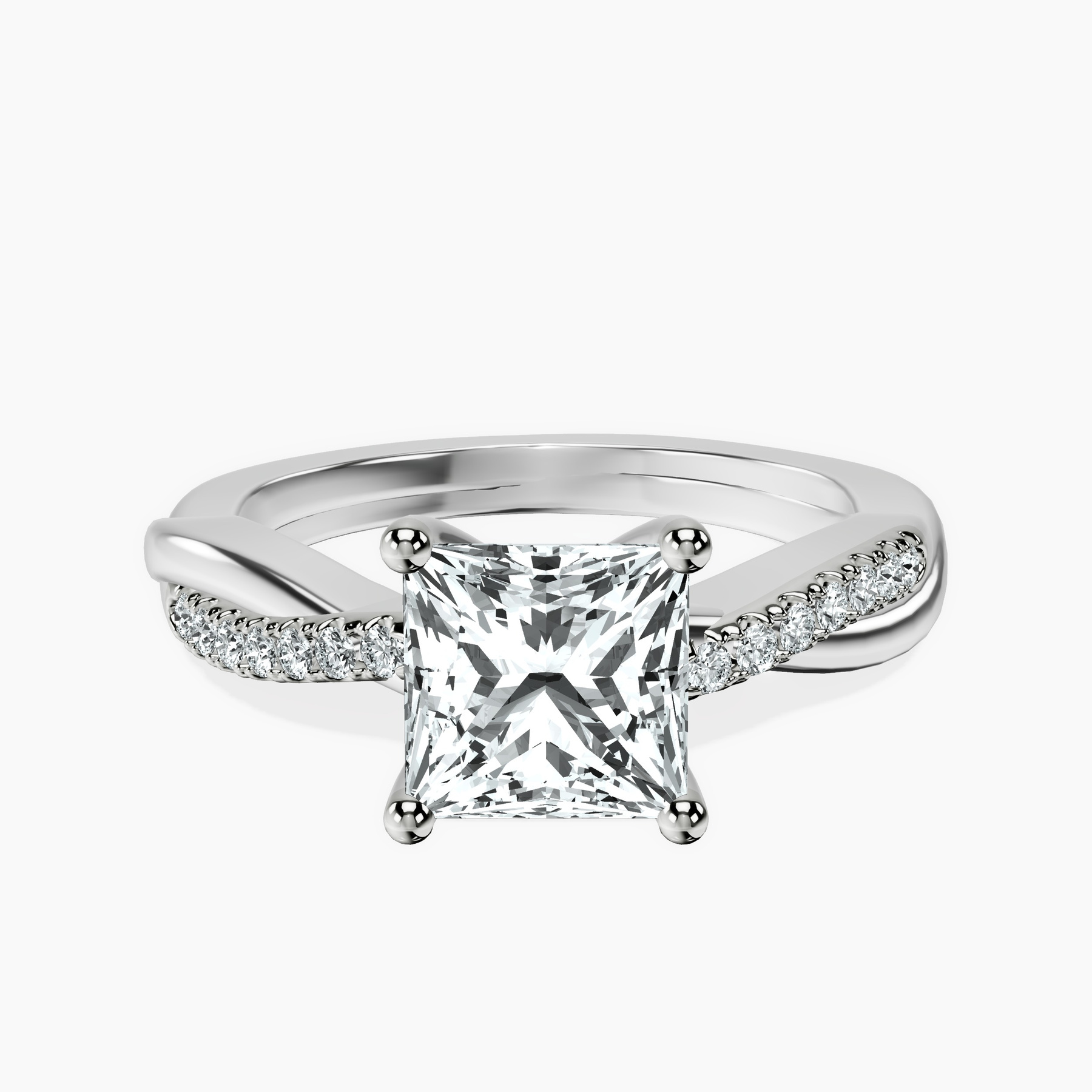 Platinum Twisted Vine Lab Diamond Ring front image