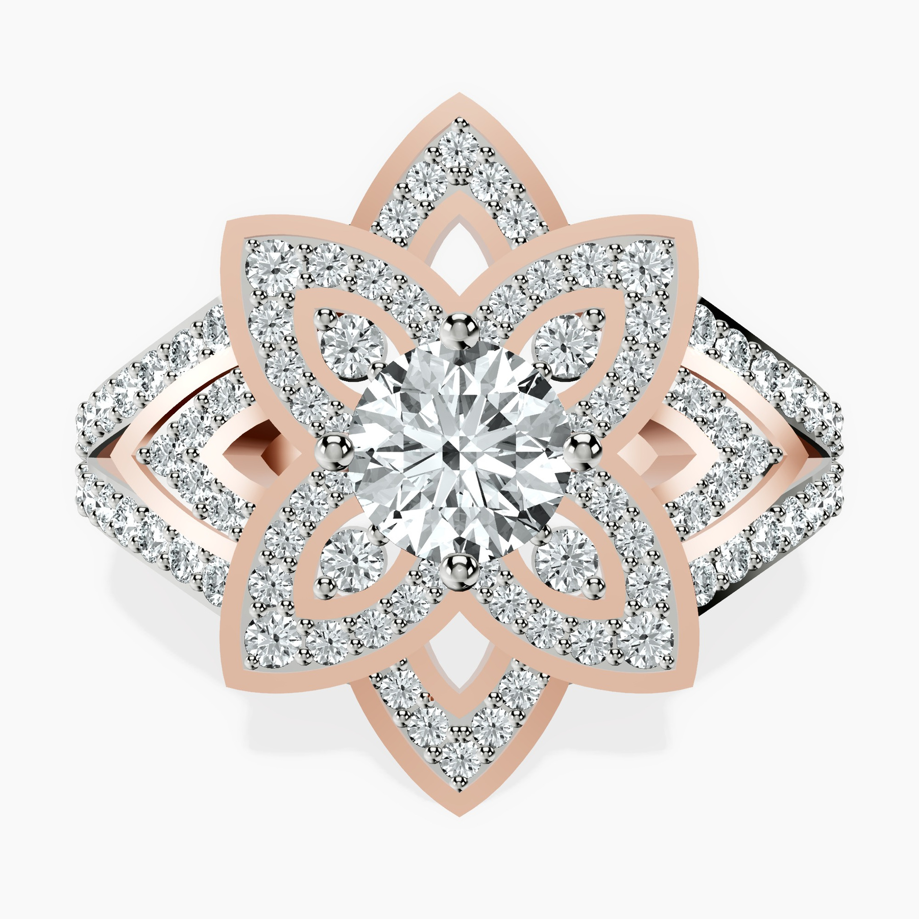 18kt Rose Gold Indigo Vintage Lab Diamond Ring front image