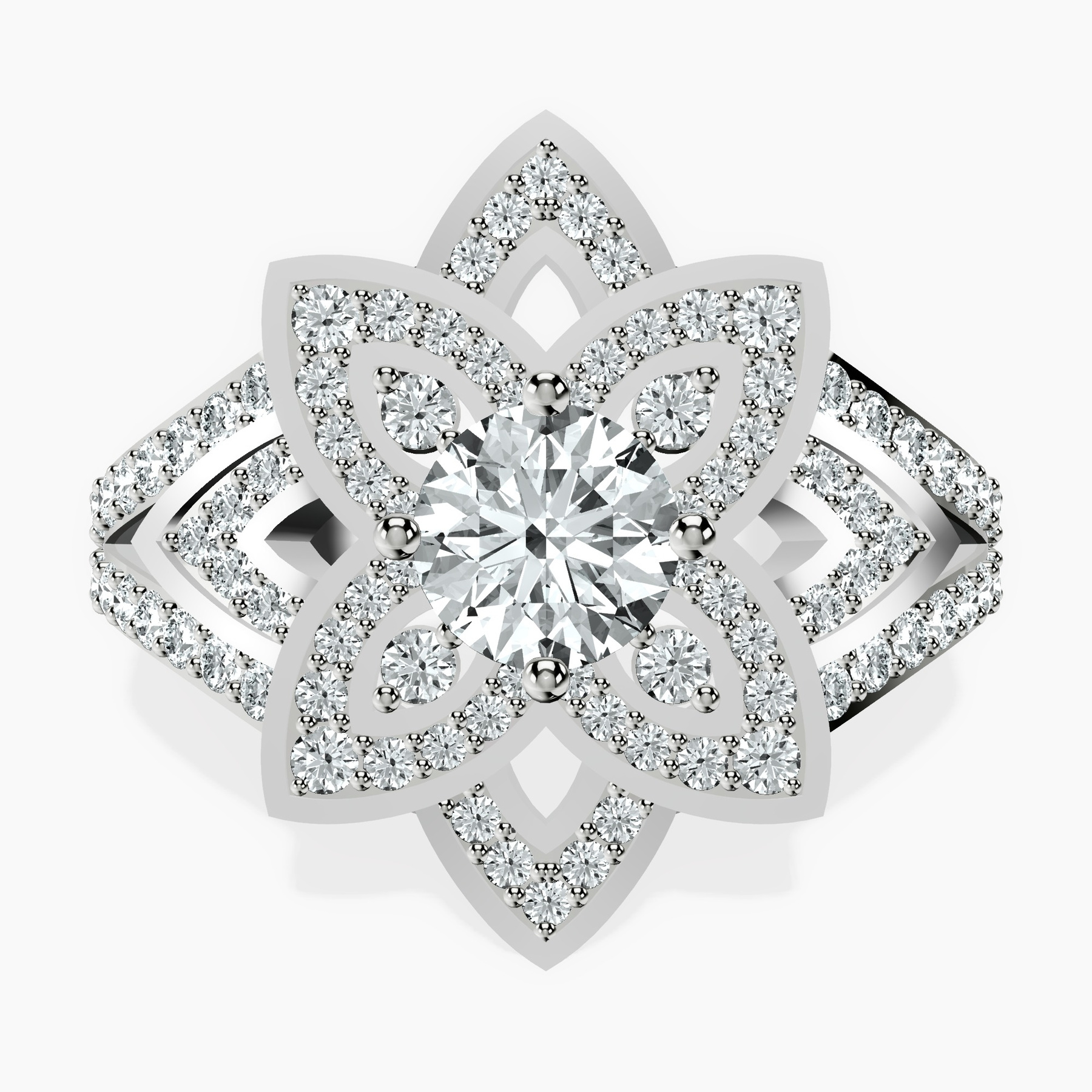 Platinum Indigo Vintage Lab Diamond Ring front image