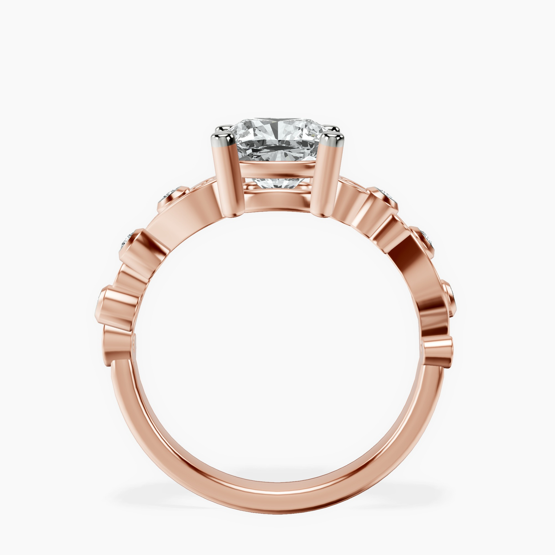 10kt Rose Gold Catrina Cutwork Lab Diamond Ring side right image one