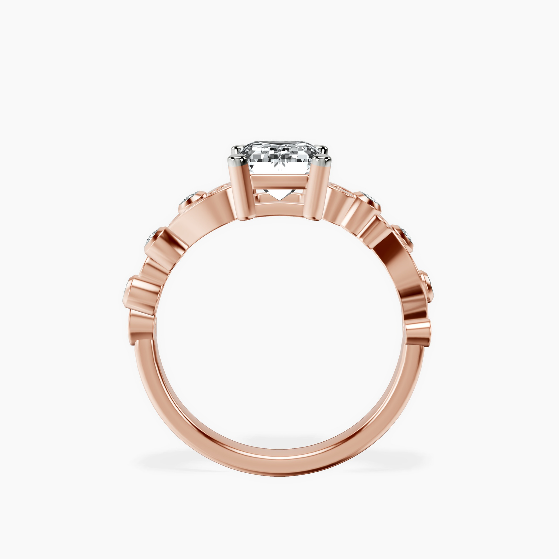 10kt Rose Gold Catrina Cutwork Lab Diamond Ring side right image one