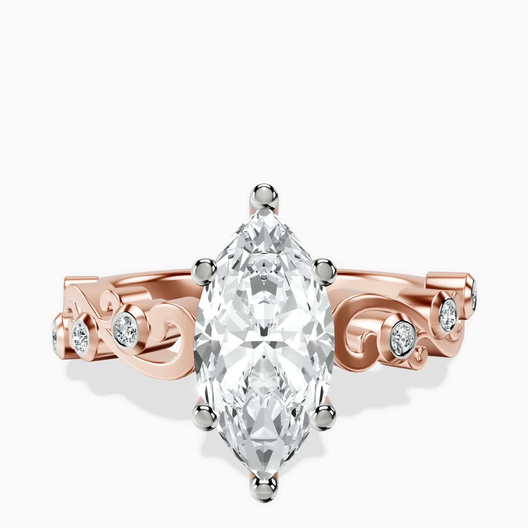 18kt Rose Gold Catrina Cutwork Lab Diamond Ring front image