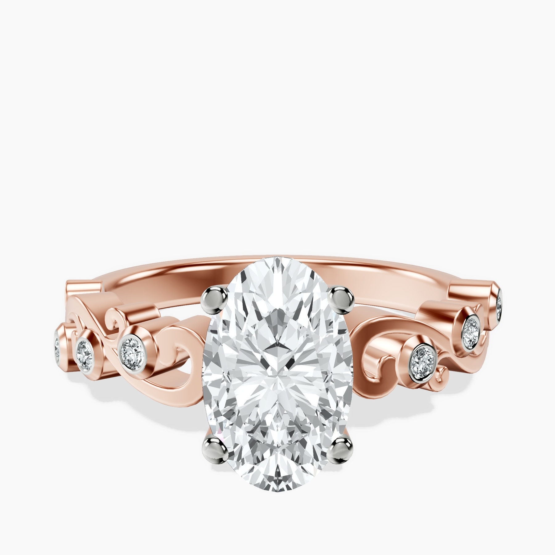 9ct Rose Gold Catrina Cutwork Lab Diamond Ring front image