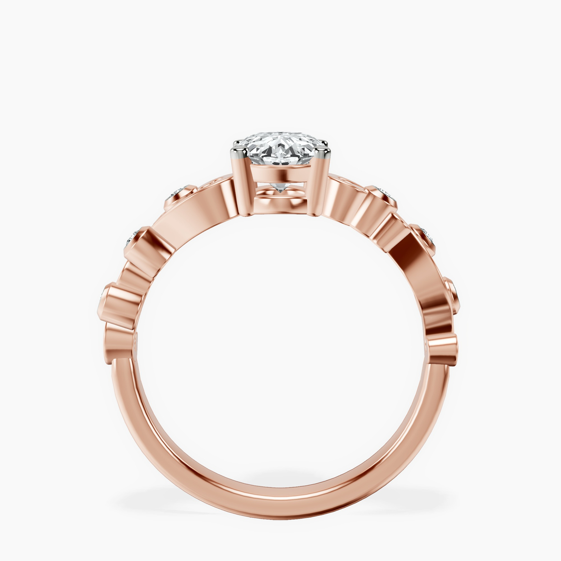 10kt Rose Gold Catrina Cutwork Lab Diamond Ring side right image one