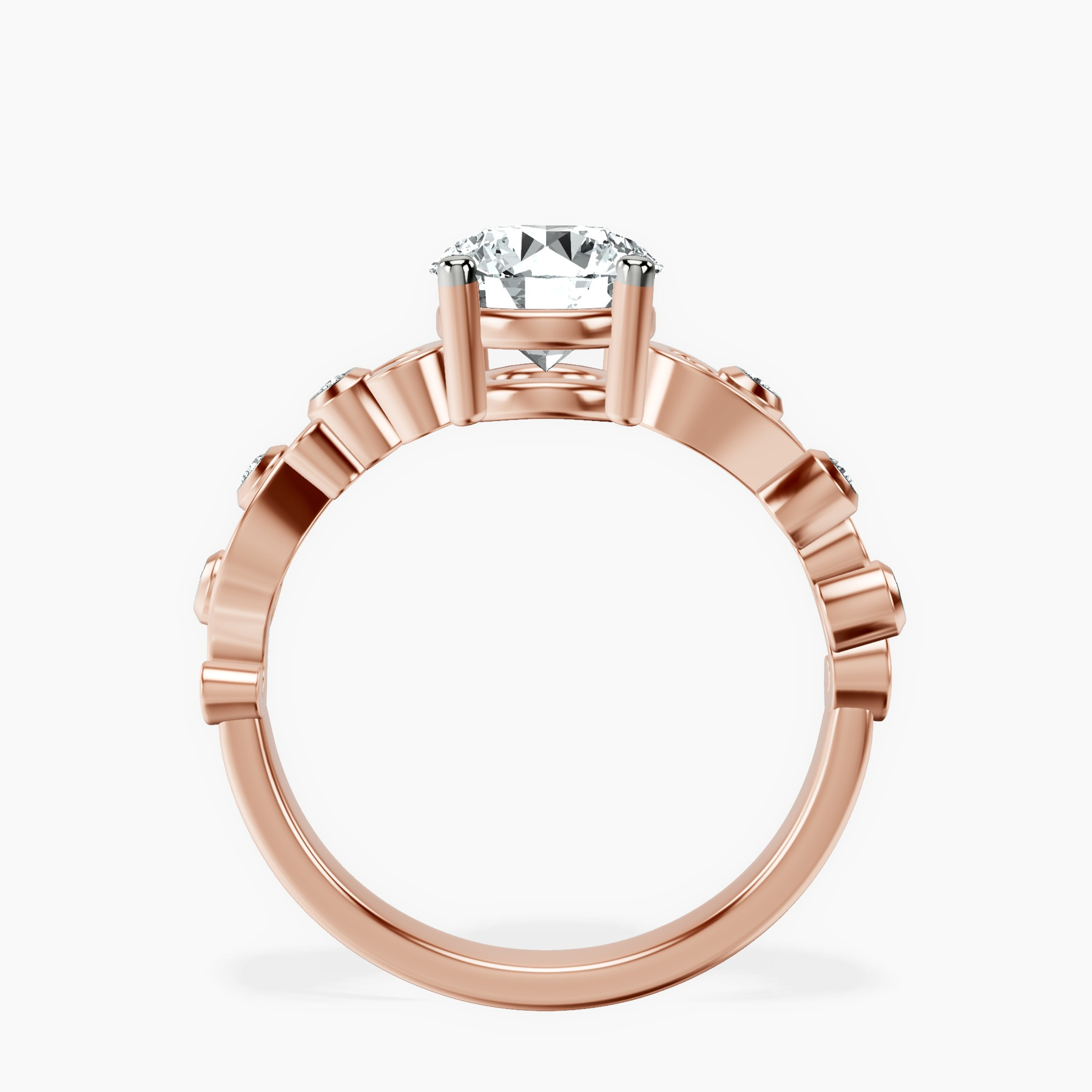 10kt Rose Gold Catrina Cutwork Lab Diamond Ring side right image one