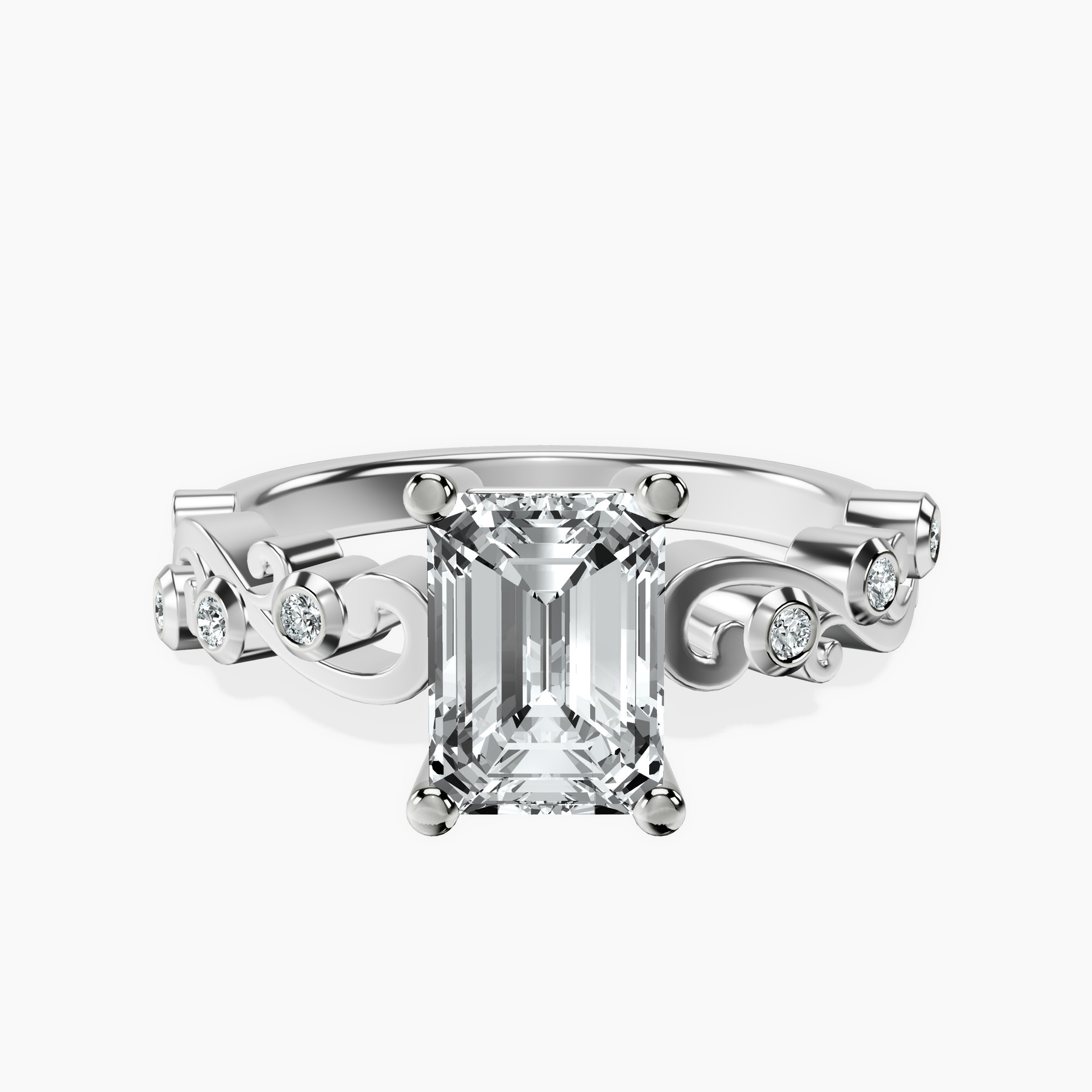 14kt White Gold Catrina Cutwork Lab Diamond Ring front image