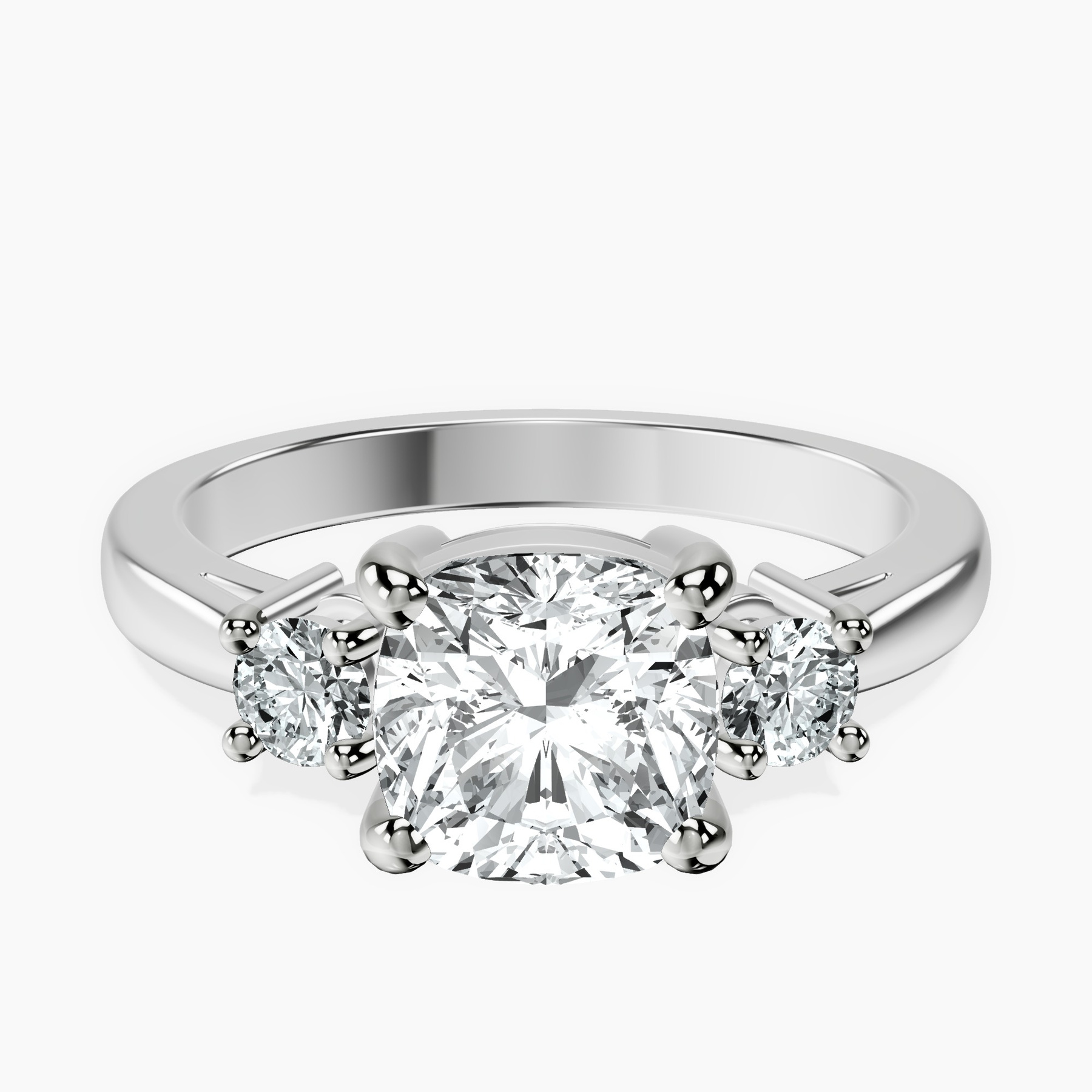 Platinum Intricacy Three stone Lab Diamond Ring front image