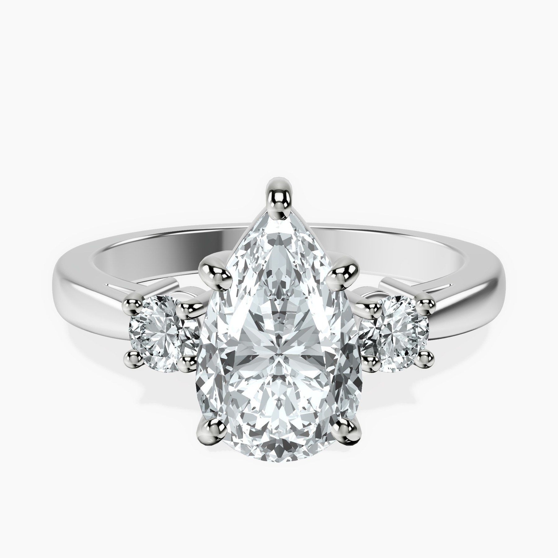 Platinum Intricacy Three stone Lab Diamond Ring front image