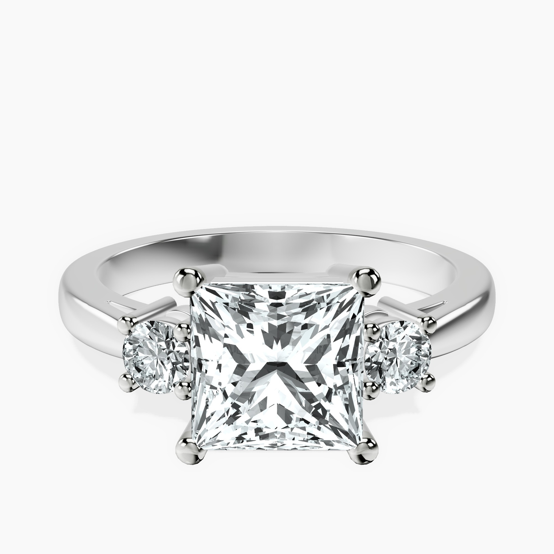 Platinum Intricacy Three stone Lab Diamond Ring front image