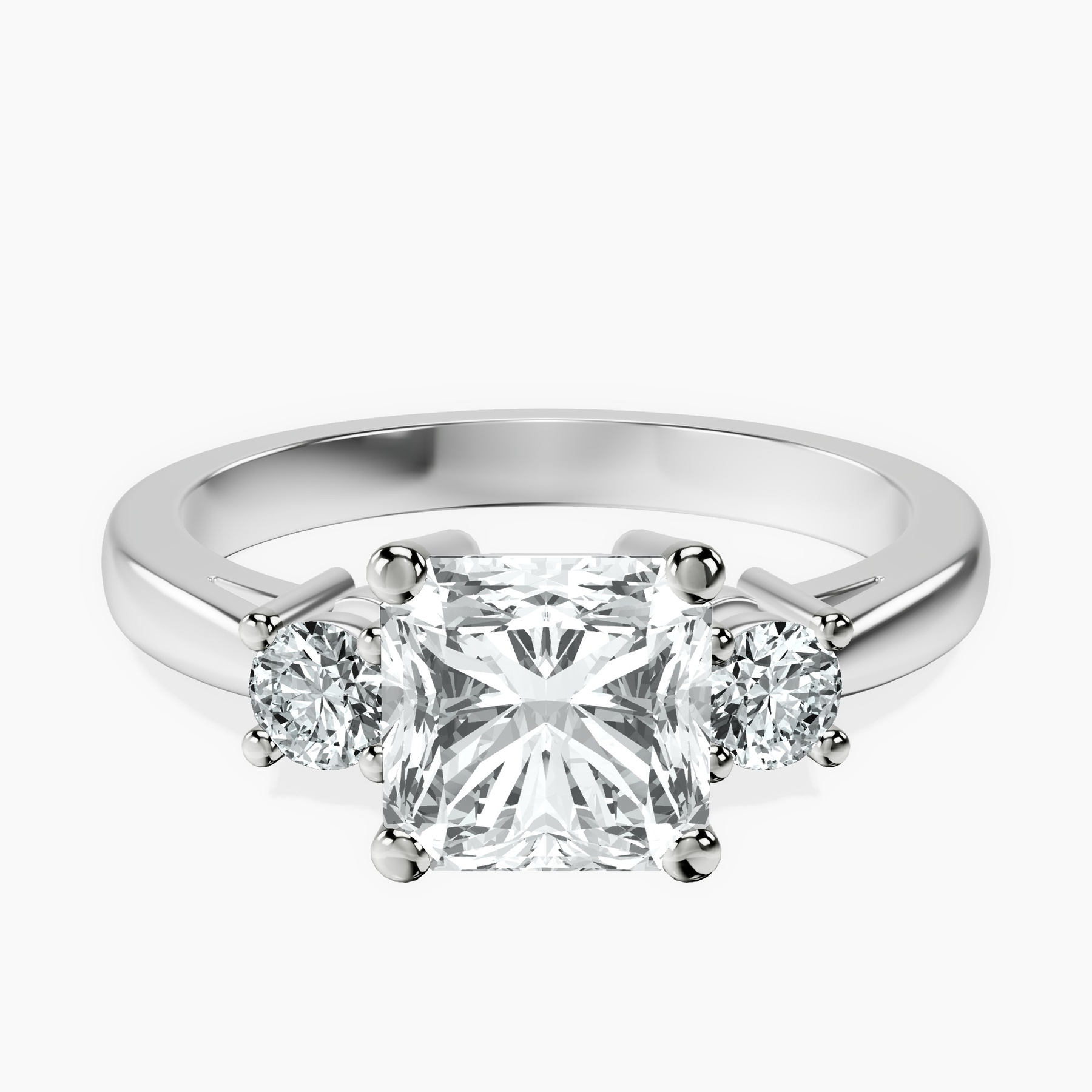 Platinum Intricacy Three stone Lab Diamond Ring front image