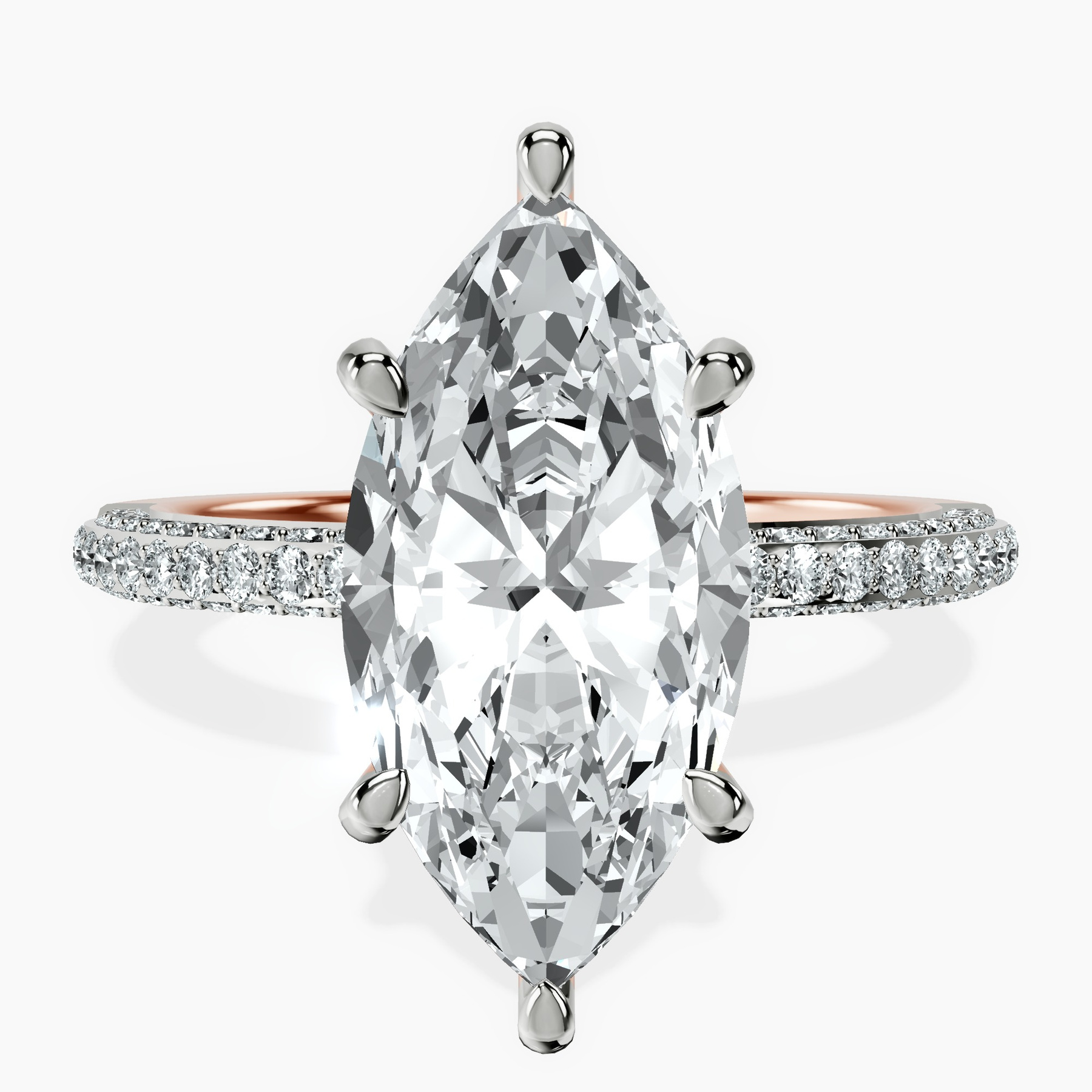 18kt Rose Gold Grace Micro pavé Eternity Lab Diamond Ring front image
