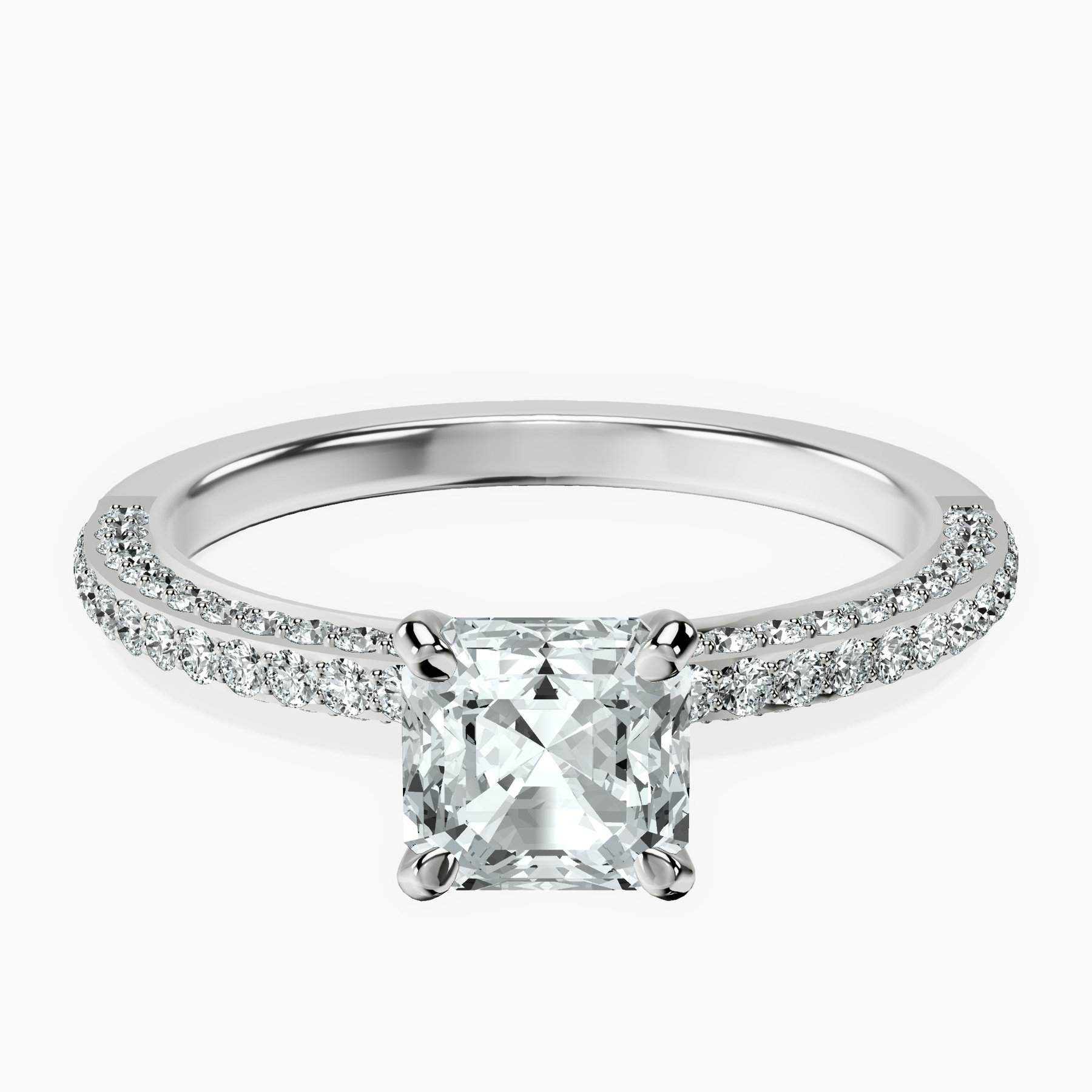 18kt White Gold Grace Micro pavé Eternity Lab Diamond Ring front image