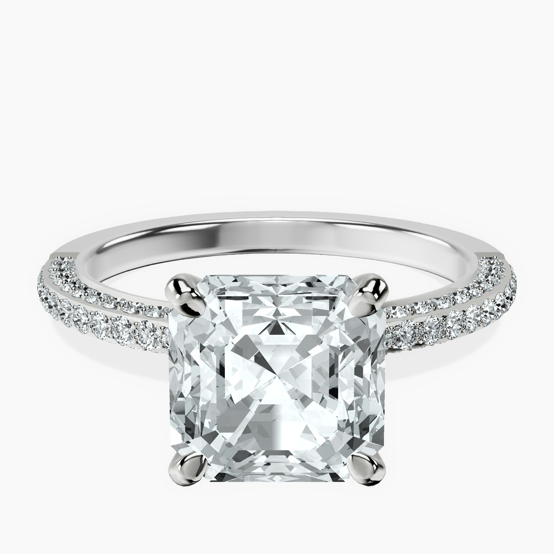 18kt White Gold Grace Micro pavé Eternity Lab Diamond Ring front image