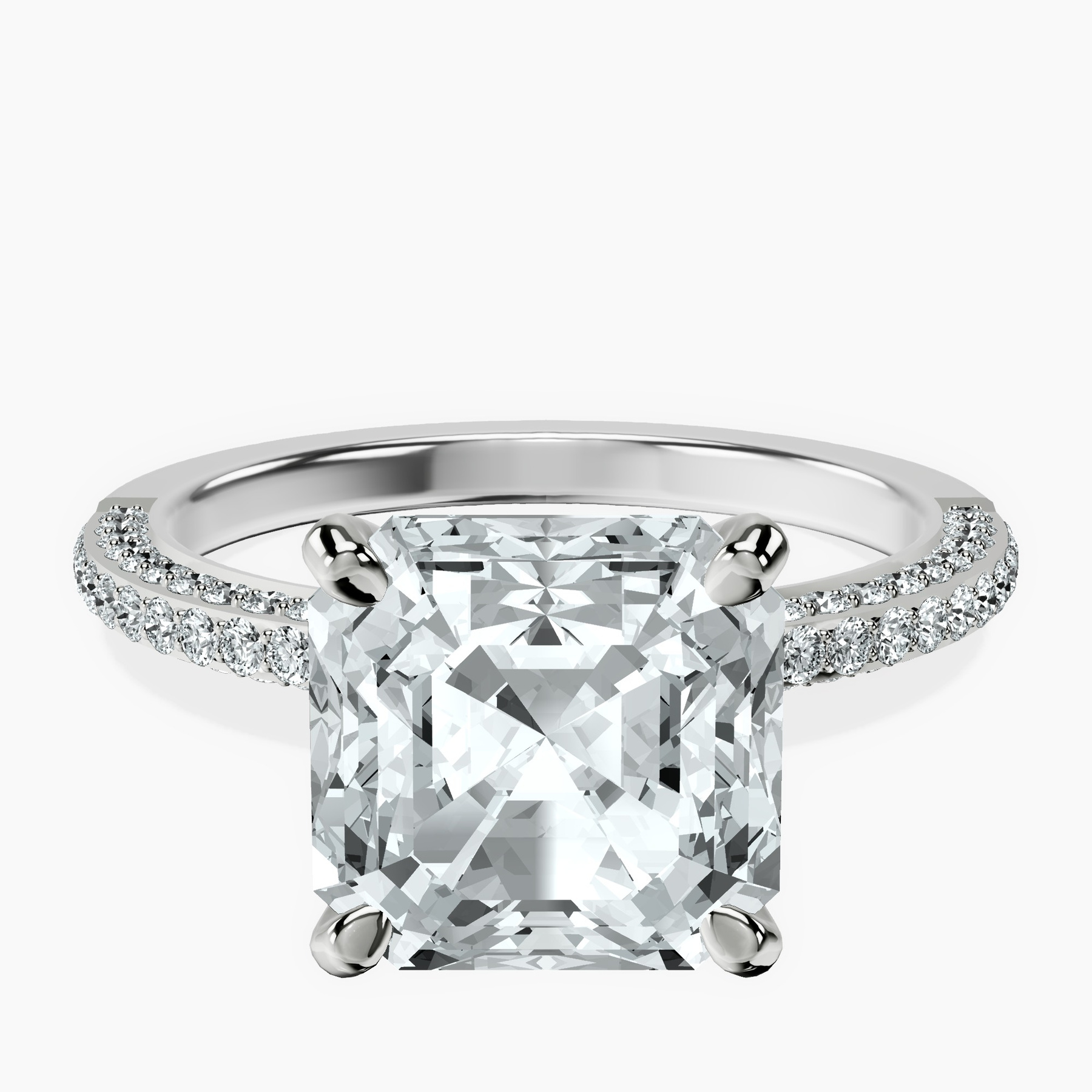14kt White Gold Grace Micro pavé Eternity Lab Diamond Ring front image