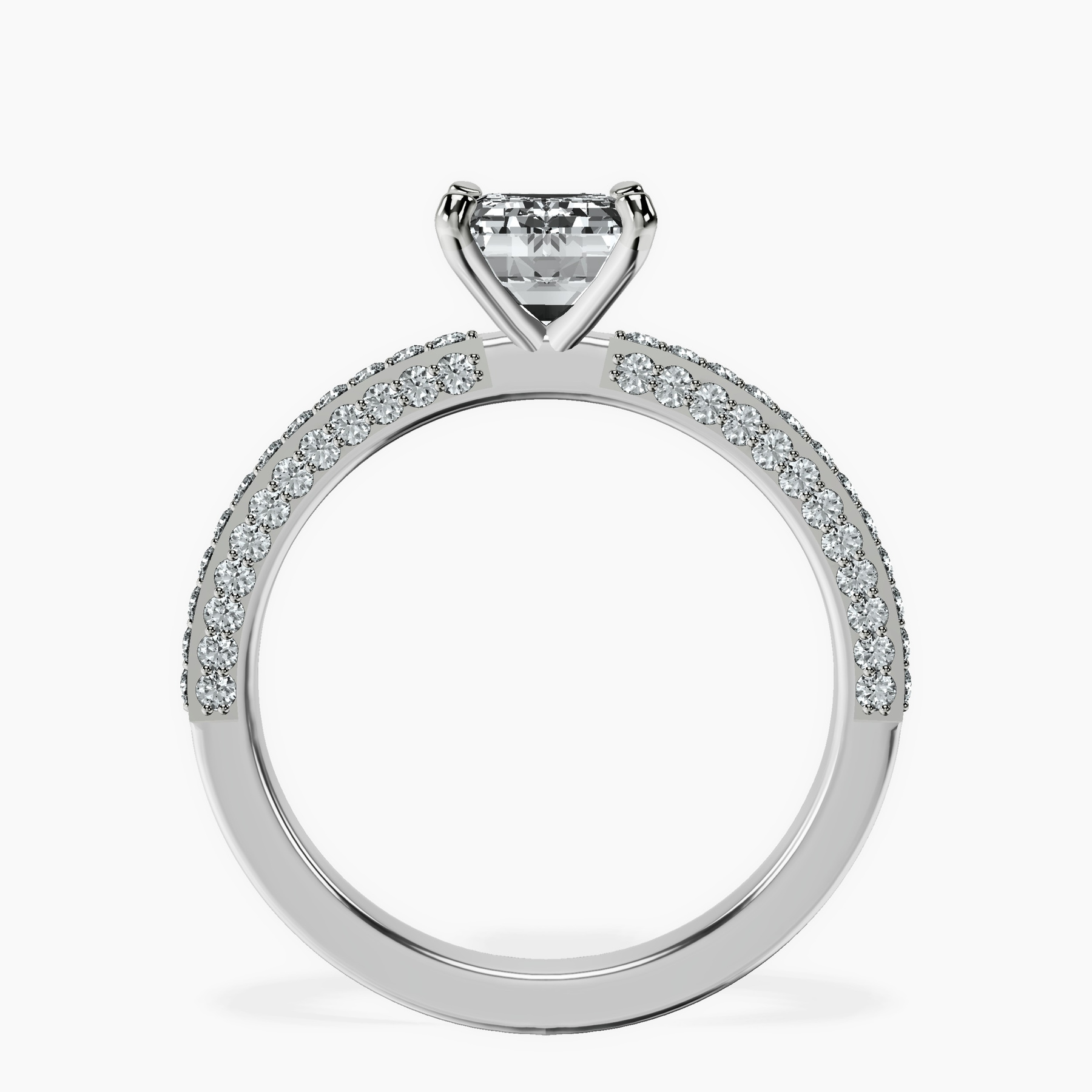 10kt White Gold Grace Micro pavé Eternity Lab Diamond Ring side right image one