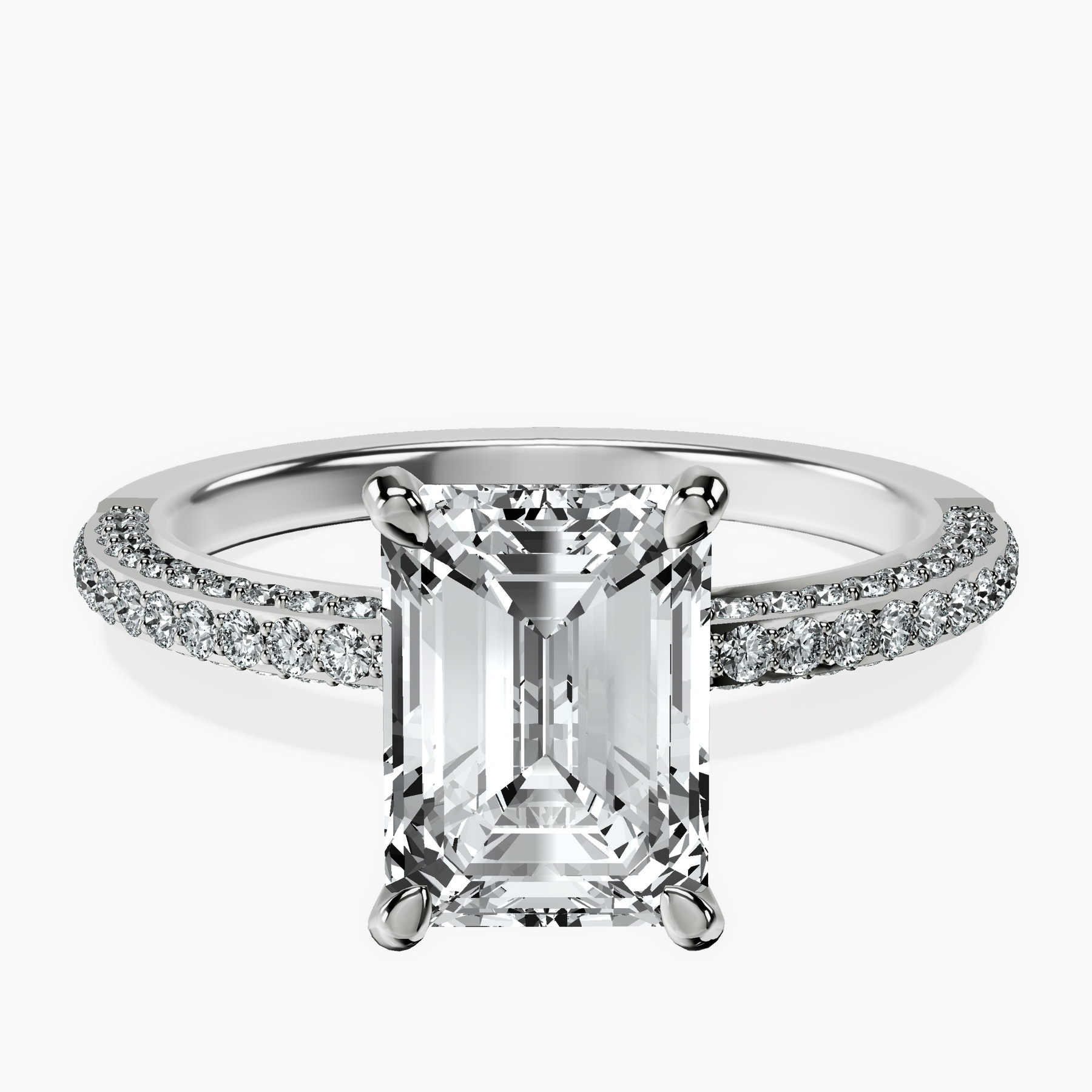 18kt White Gold Grace Micro pavé Eternity Lab Diamond Ring front image