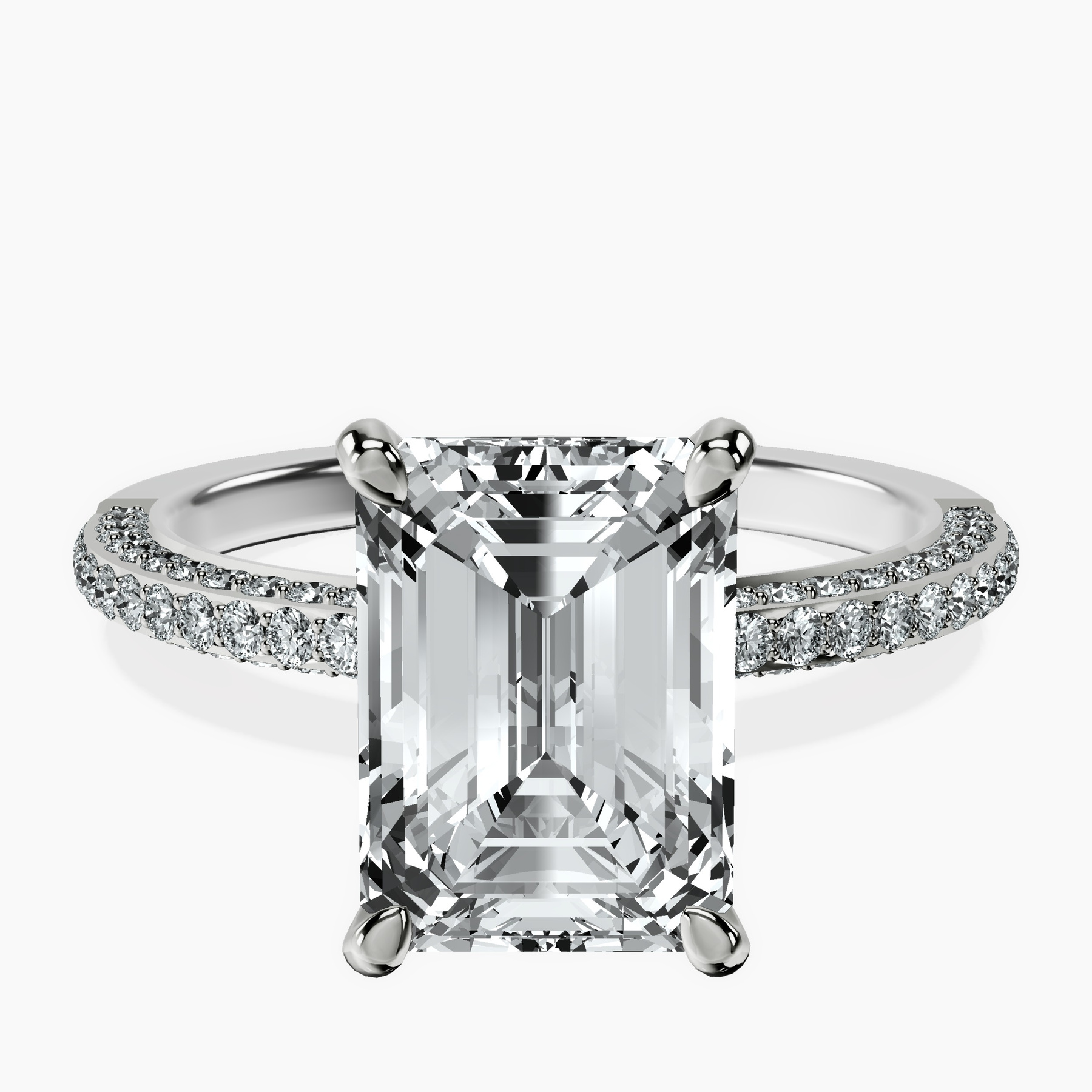 14kt White Gold Grace Micro pavé Eternity Lab Diamond Ring front image